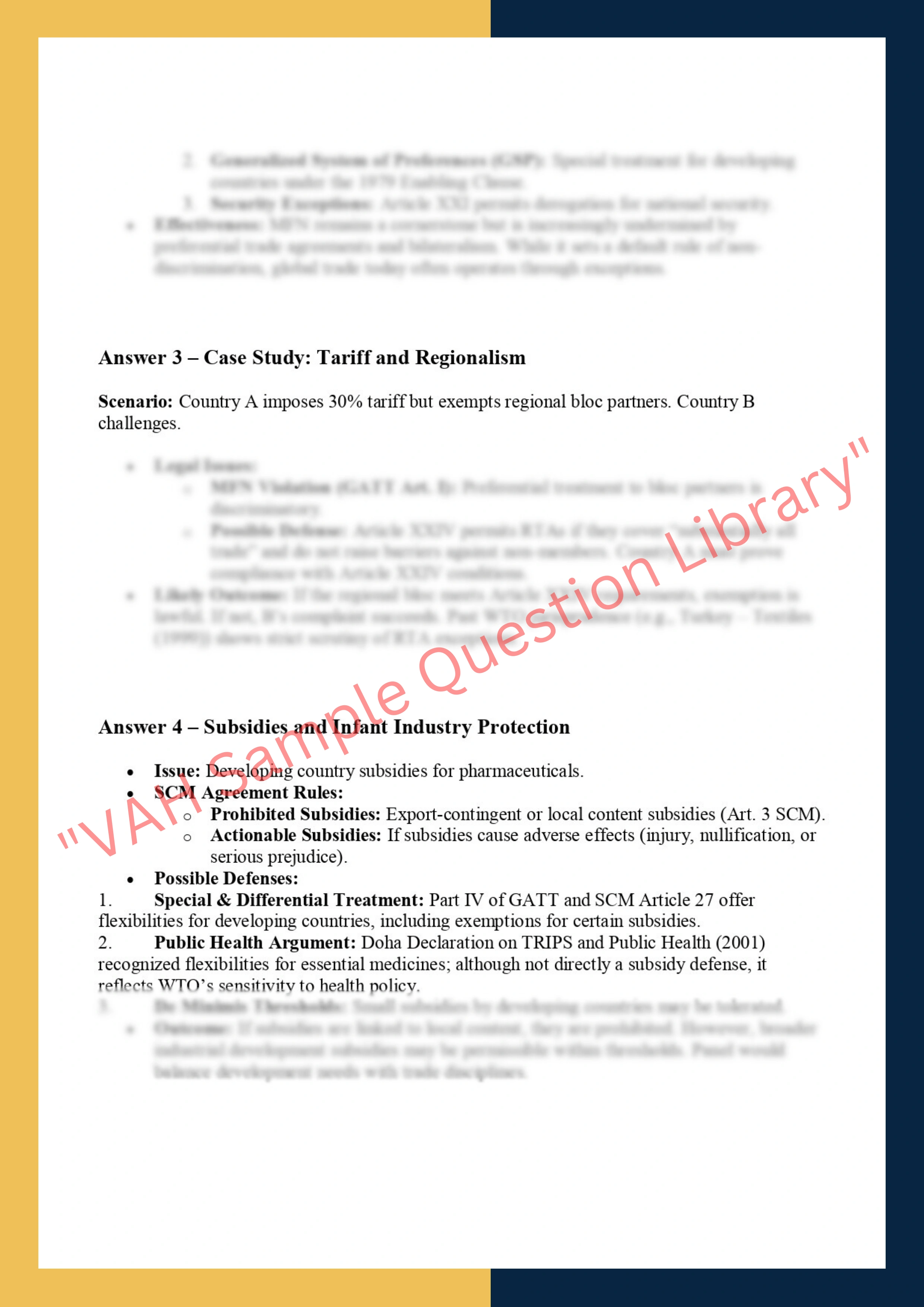 LAWS6063 – World Trade Organization Law I 2