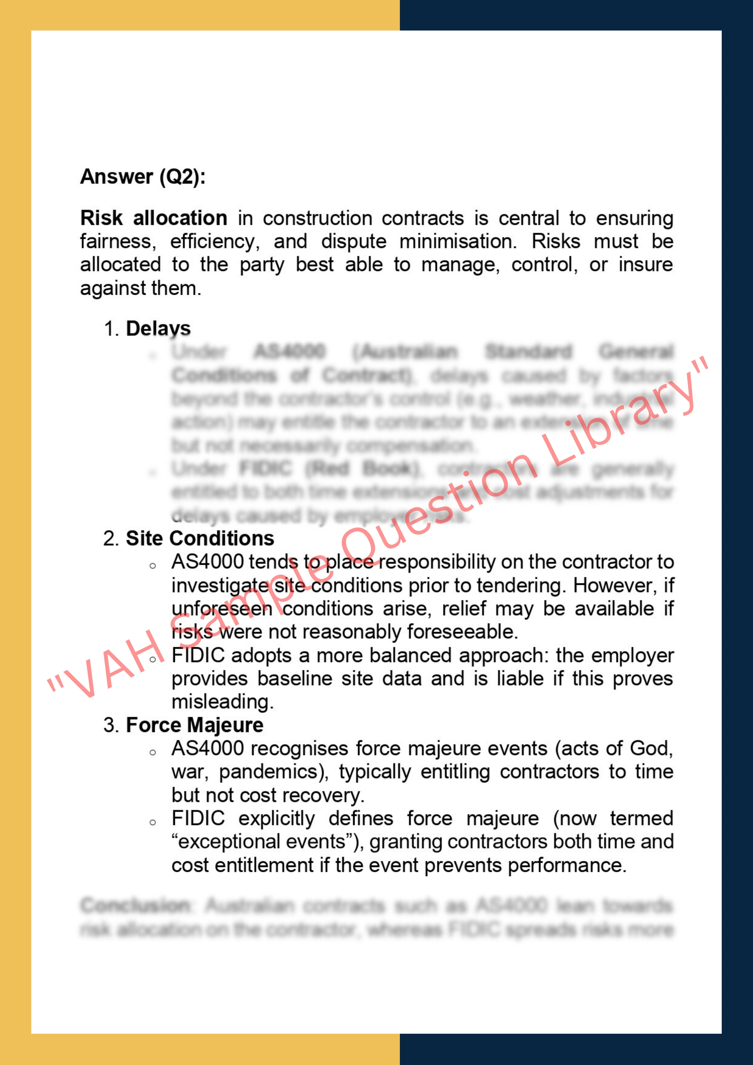 LAWS70270- Construction Contract Analysis,  Drafting 2