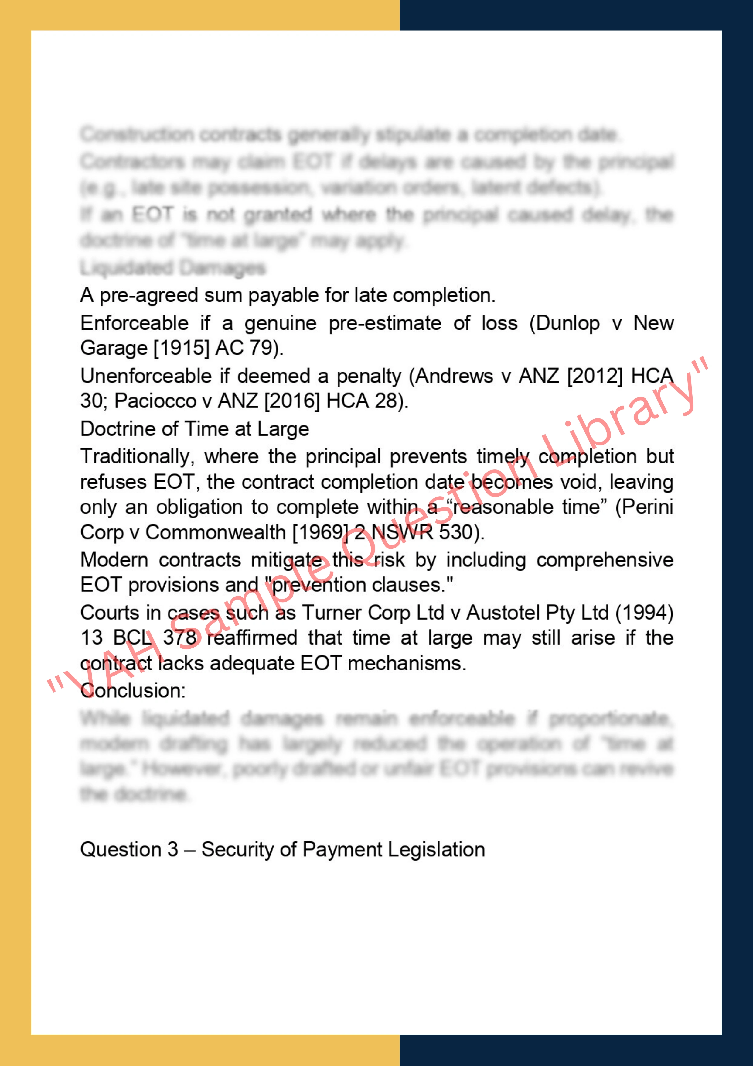 LAWS70176:  Construction Law 2