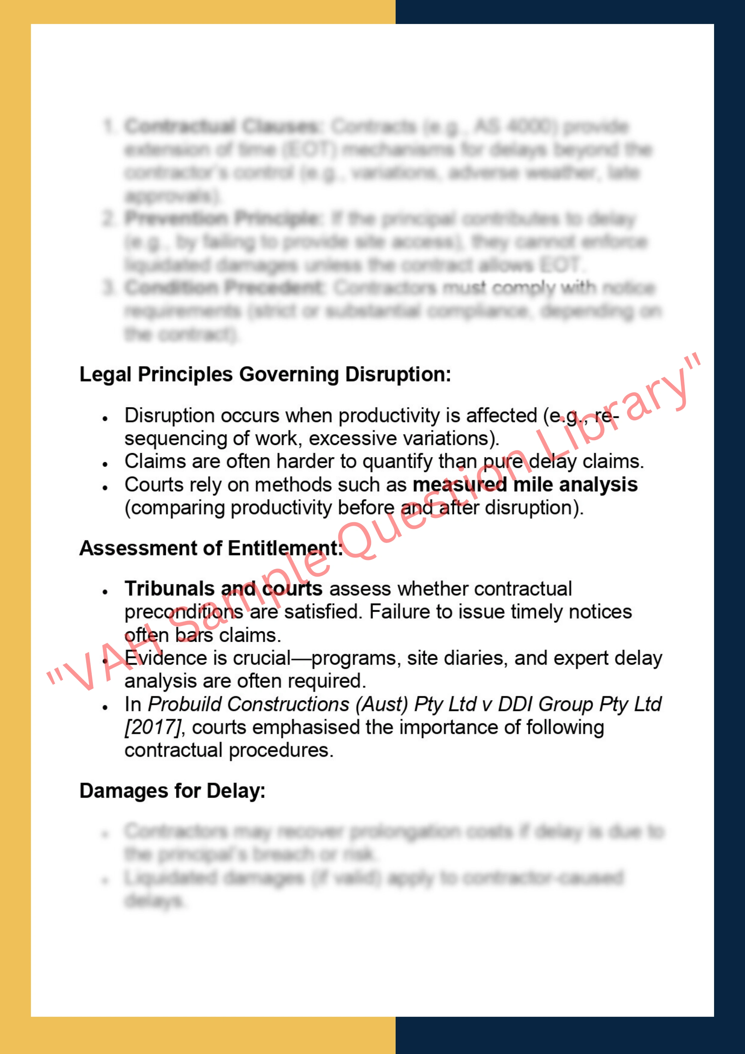 LAWS70128- Advanced Construction Law 2