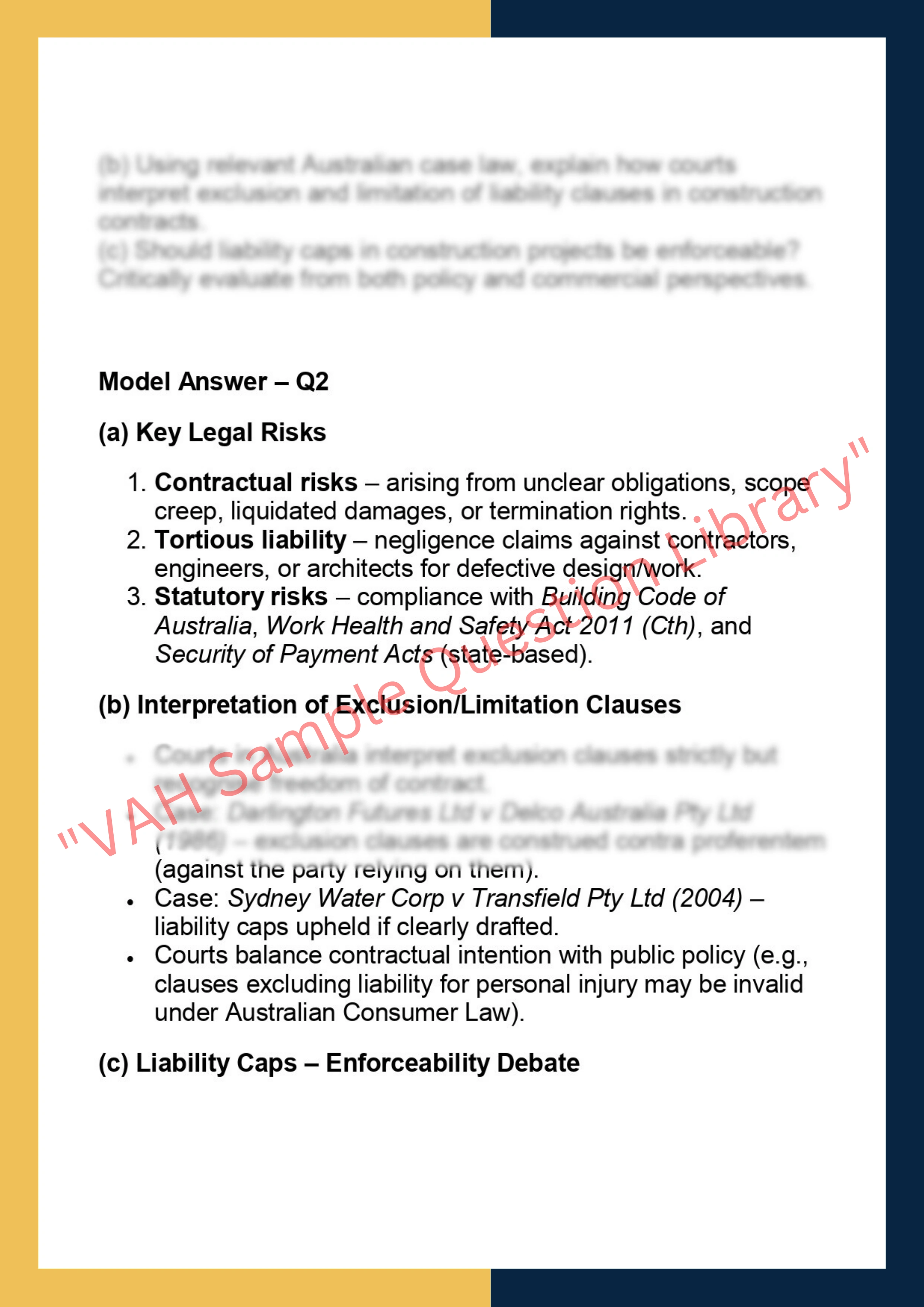 LAWS70149  – Construction Risk 2