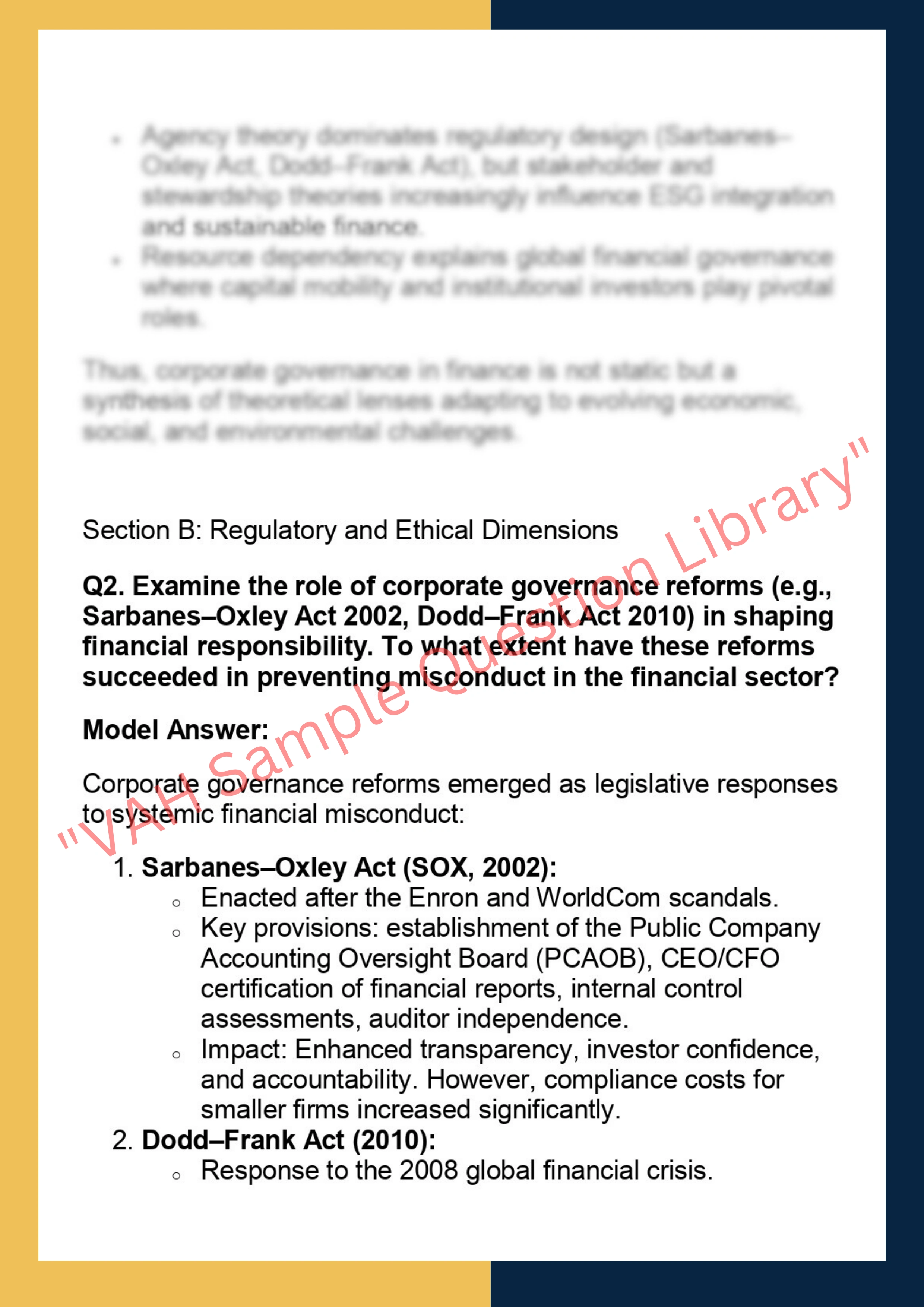 SOLM012 – Corporate Governance and Responsibility in Finance 2