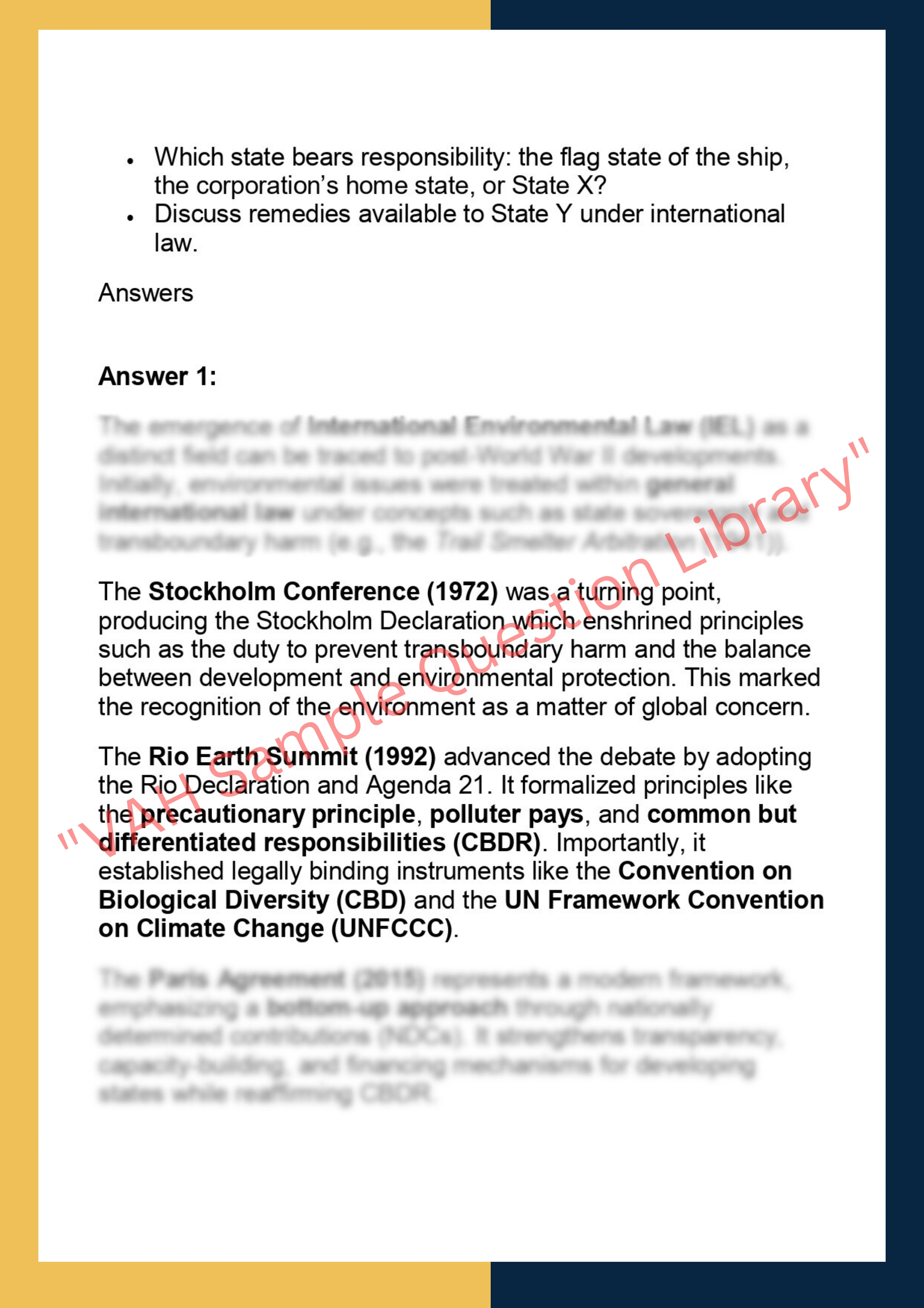 SOLM134– International Environmental Law 2