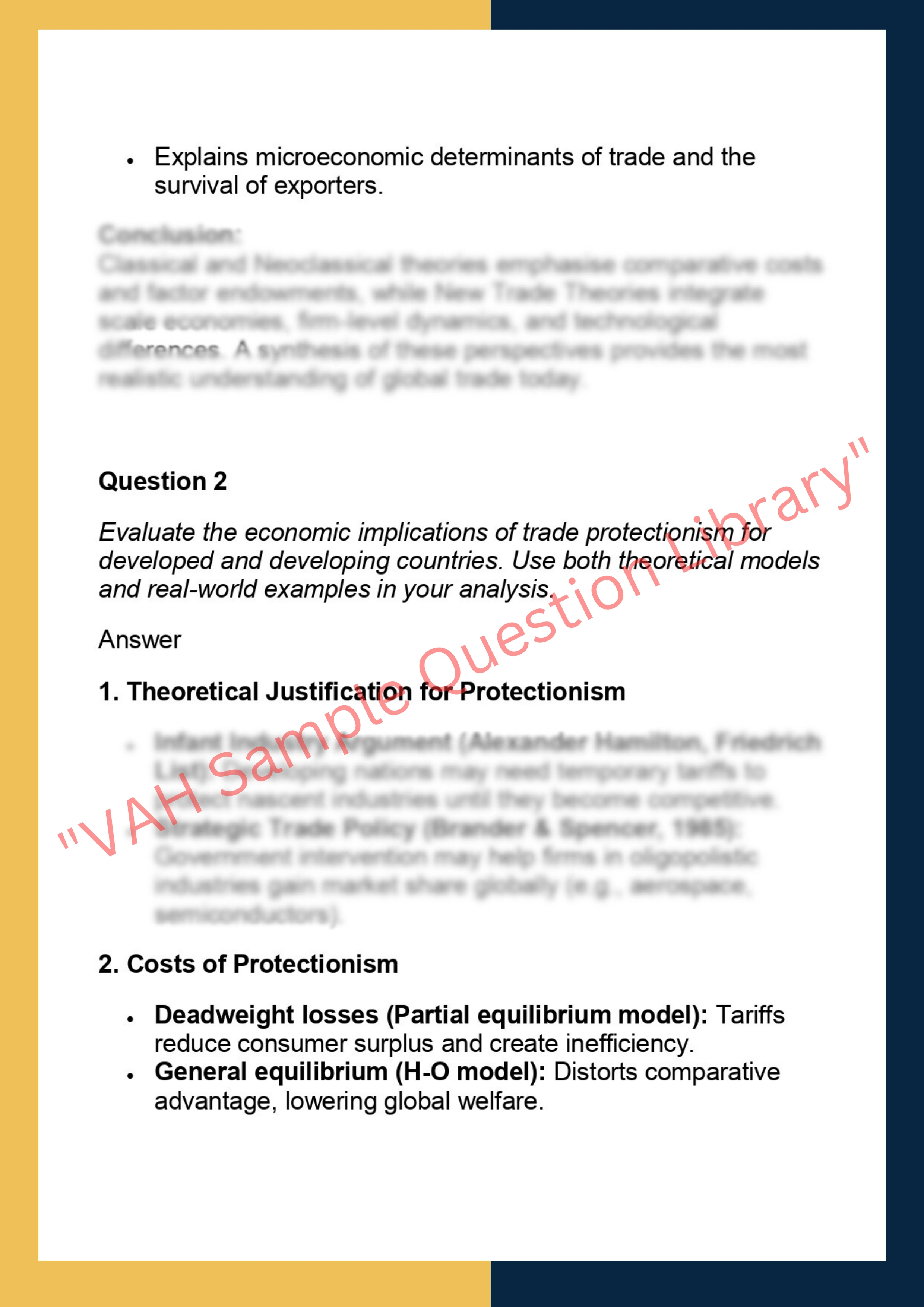 ECNM7020 –  International Economics 2