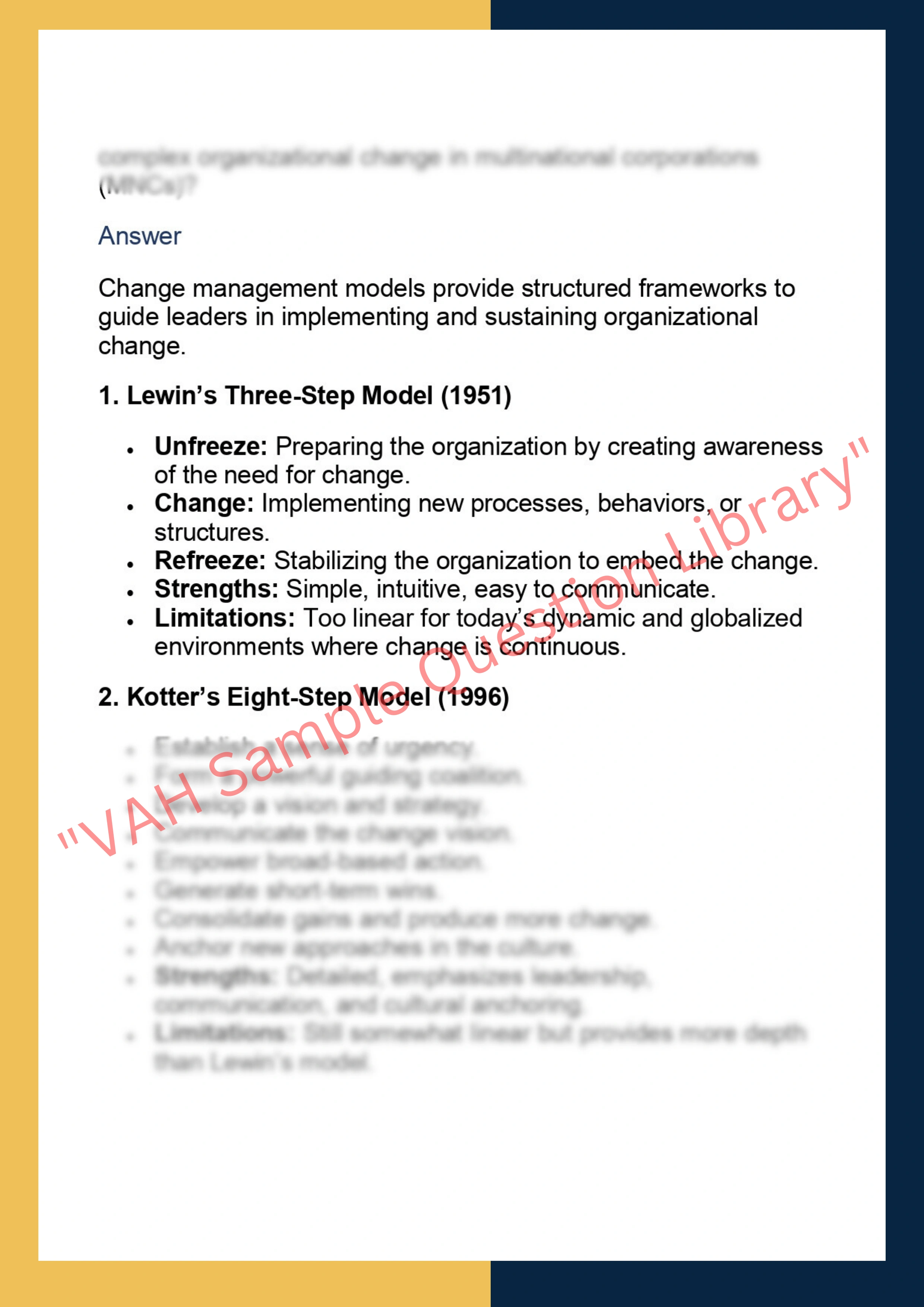 MGMT7320 –  Leadership and Change  Management 2