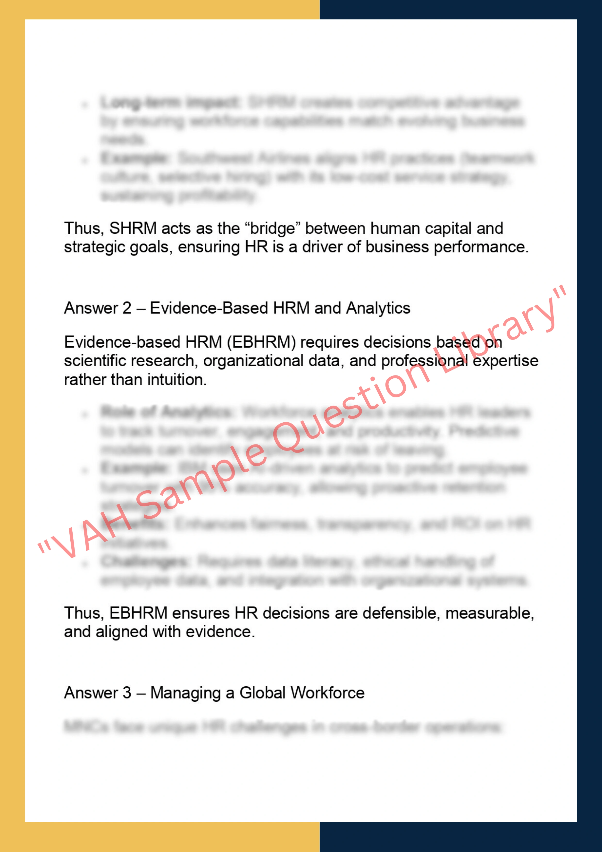 HRMG7006 – Advanced Human Resource  Management 2