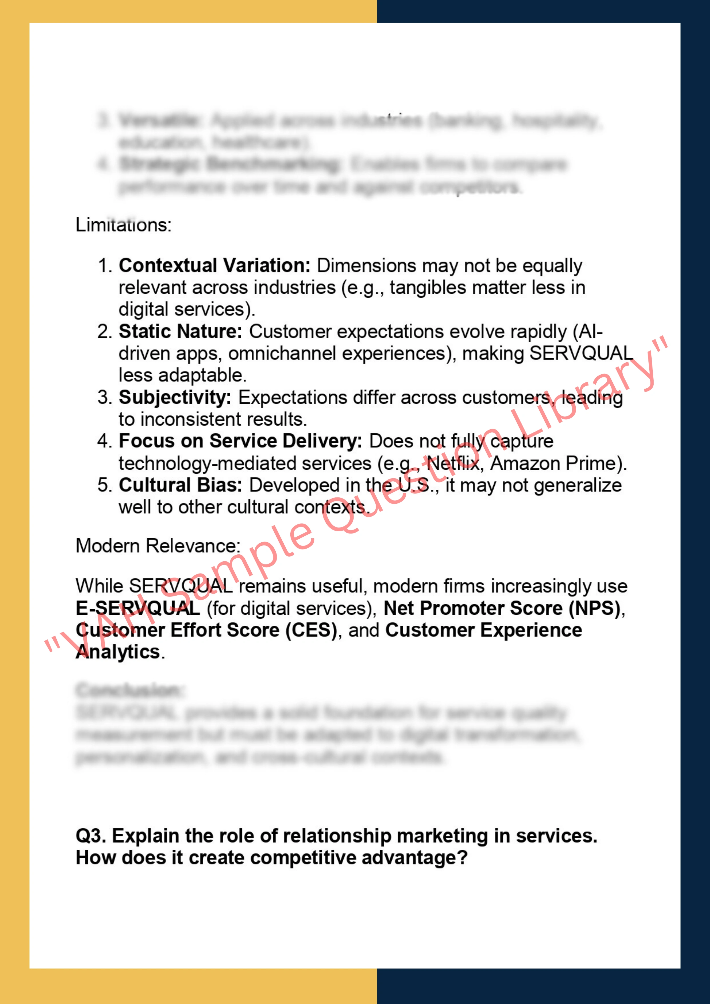 MKTG7310 – Services Marketing Strategy 2