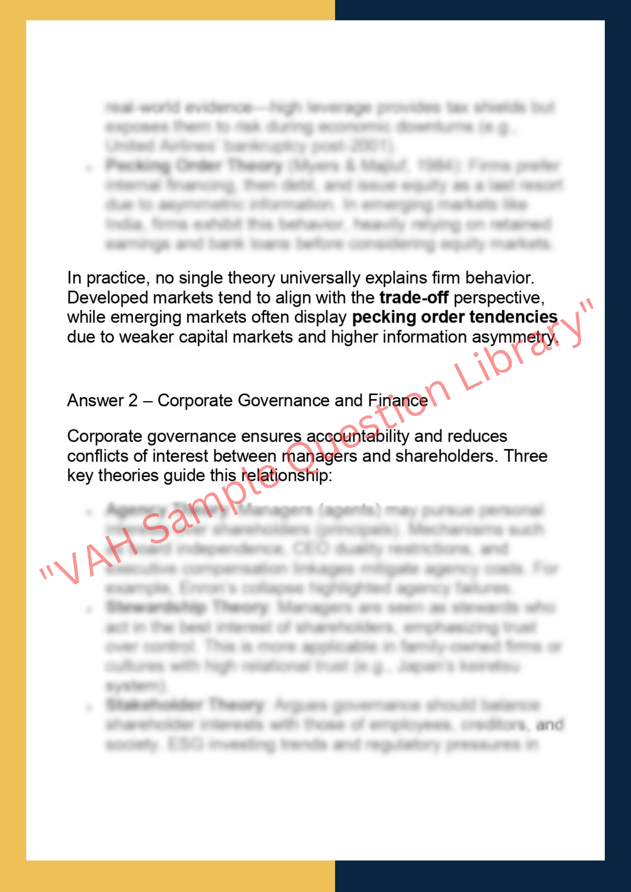 FINM7400 – Corporate Finance Dissertation 2