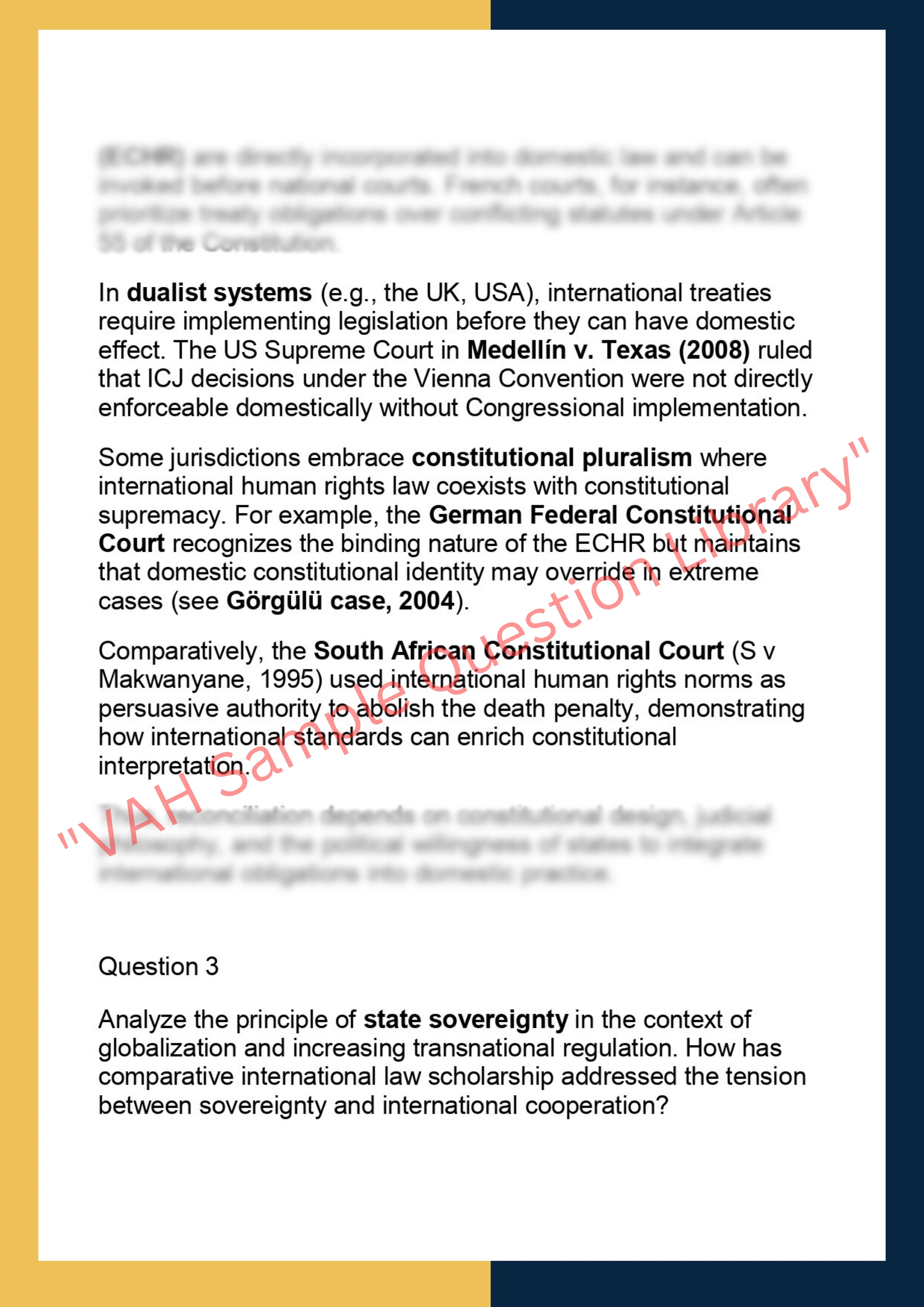 LAW7421 – Comparative International Law  Dissertation 2
