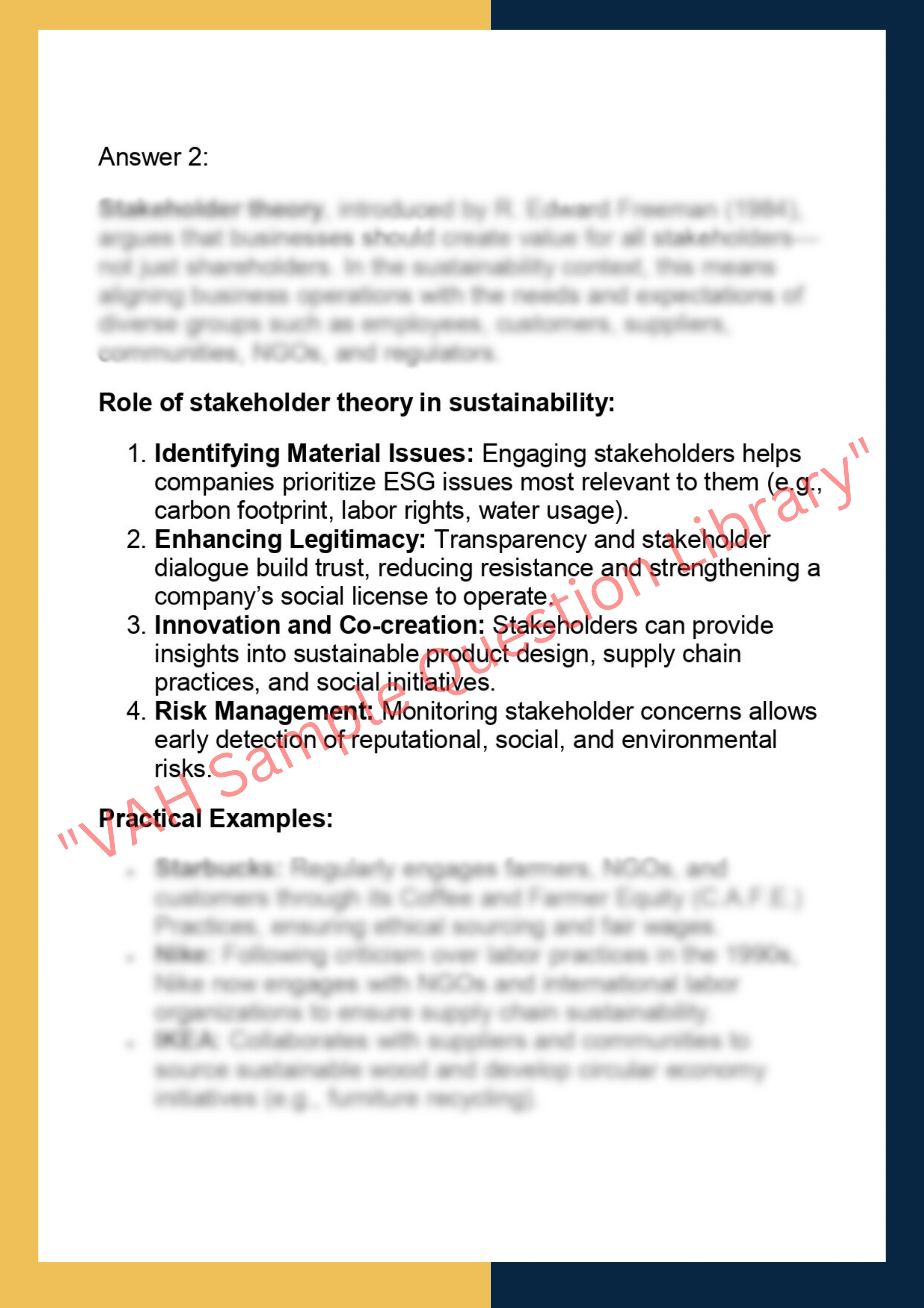 MGMT7305 – Sustainable Business Strategies 2