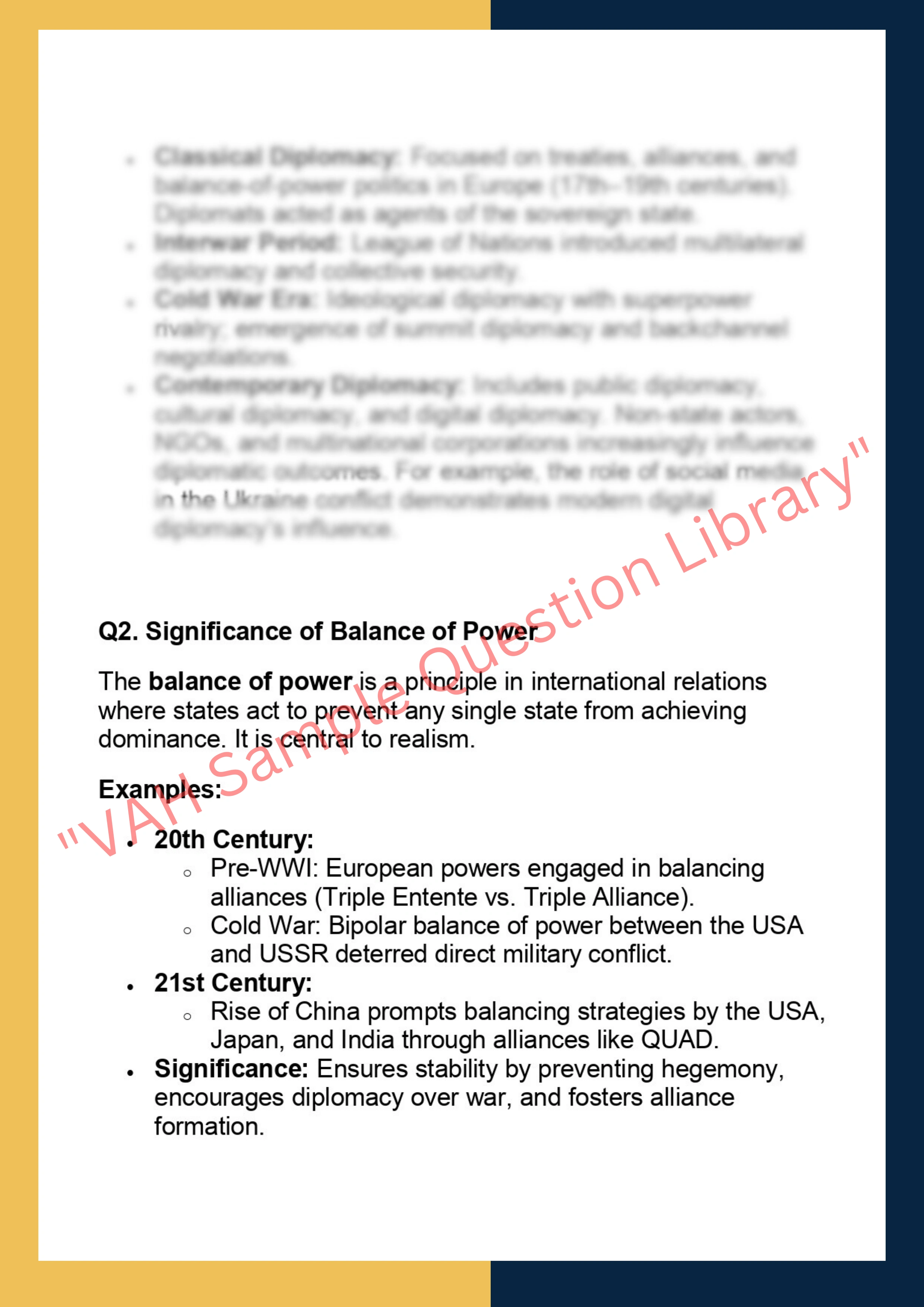 POLS7215 – International Relations &  Diplomacy 2