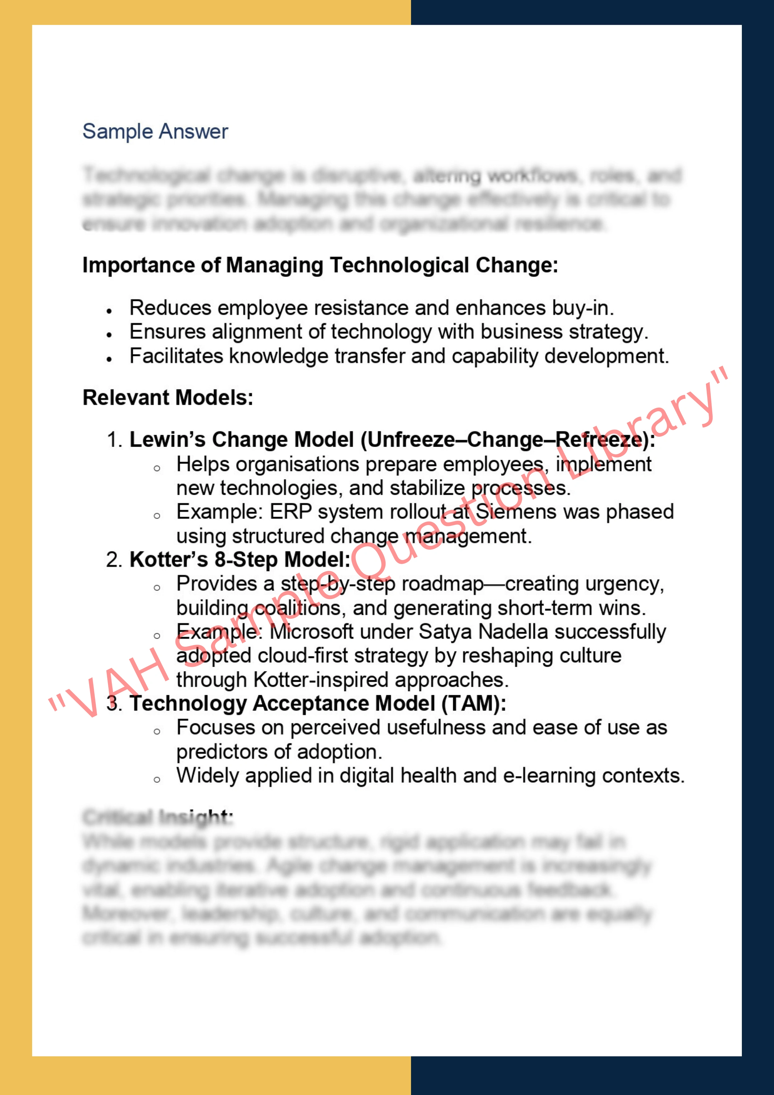 TECH7022 – Technology & Innovation  Management 2