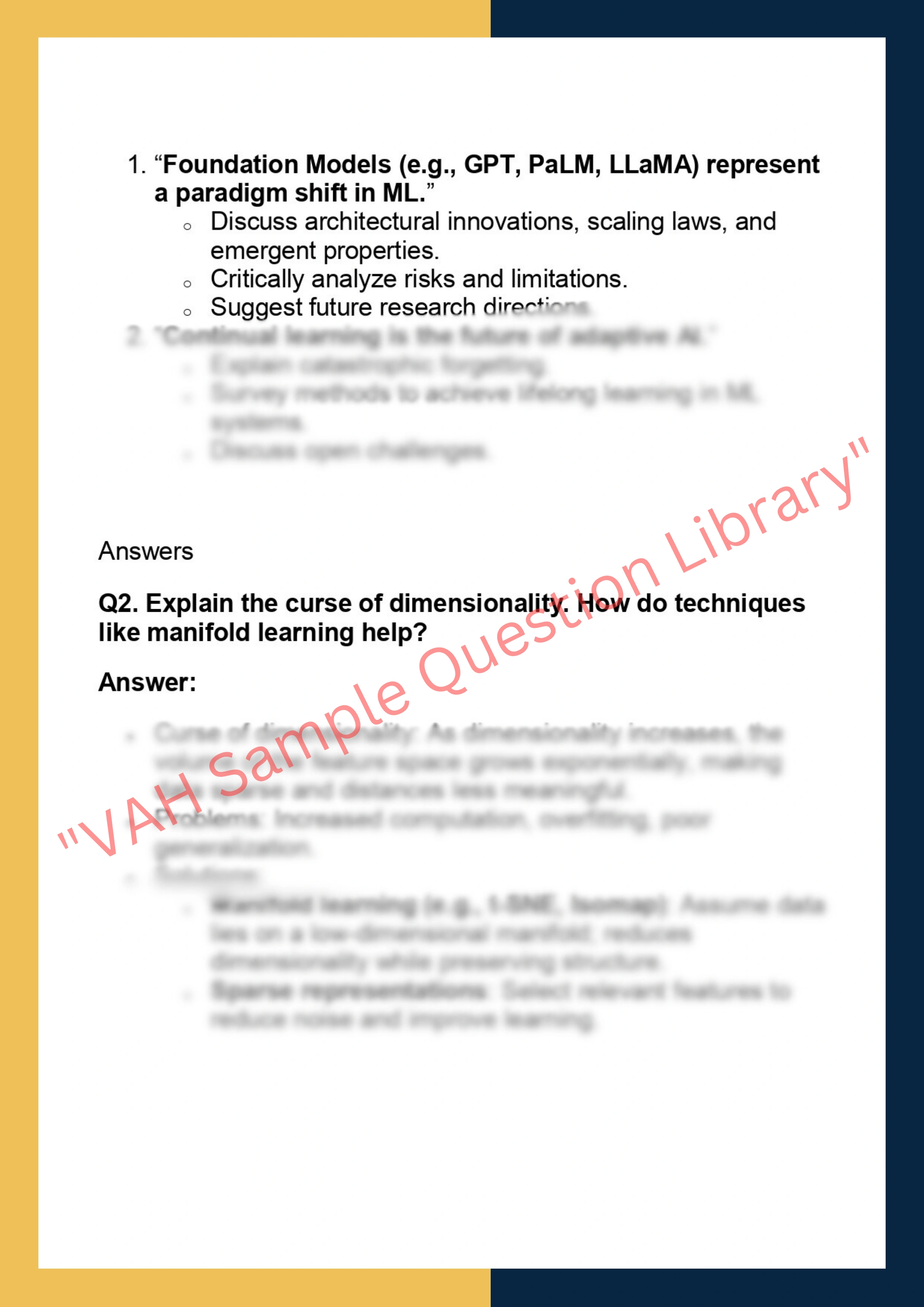 CSE 291– Advanced Topics in Machine  Learning 2