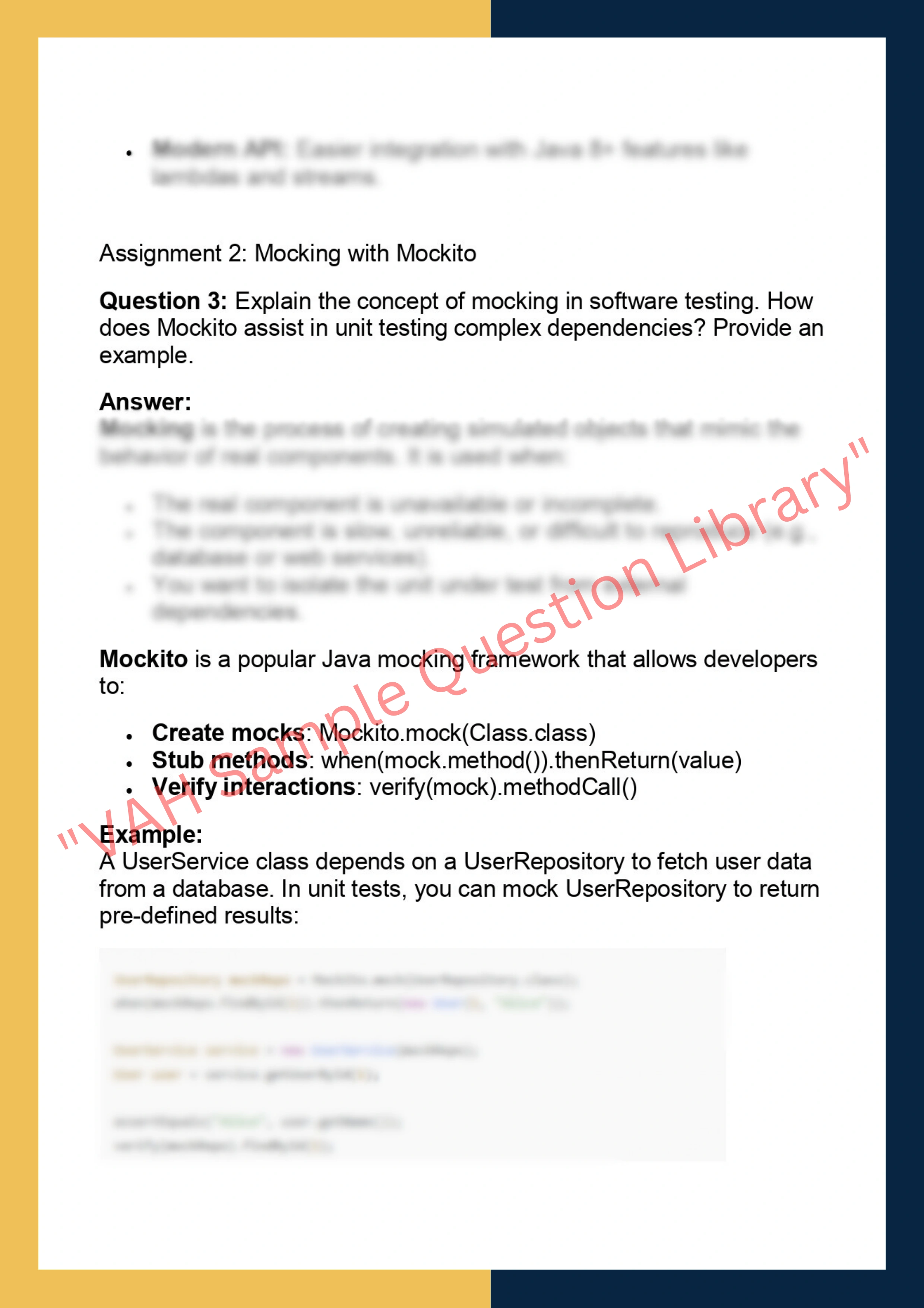TQA615 – Testing & Quality Assurance (JUnit,  Mockito, Selenium) 2