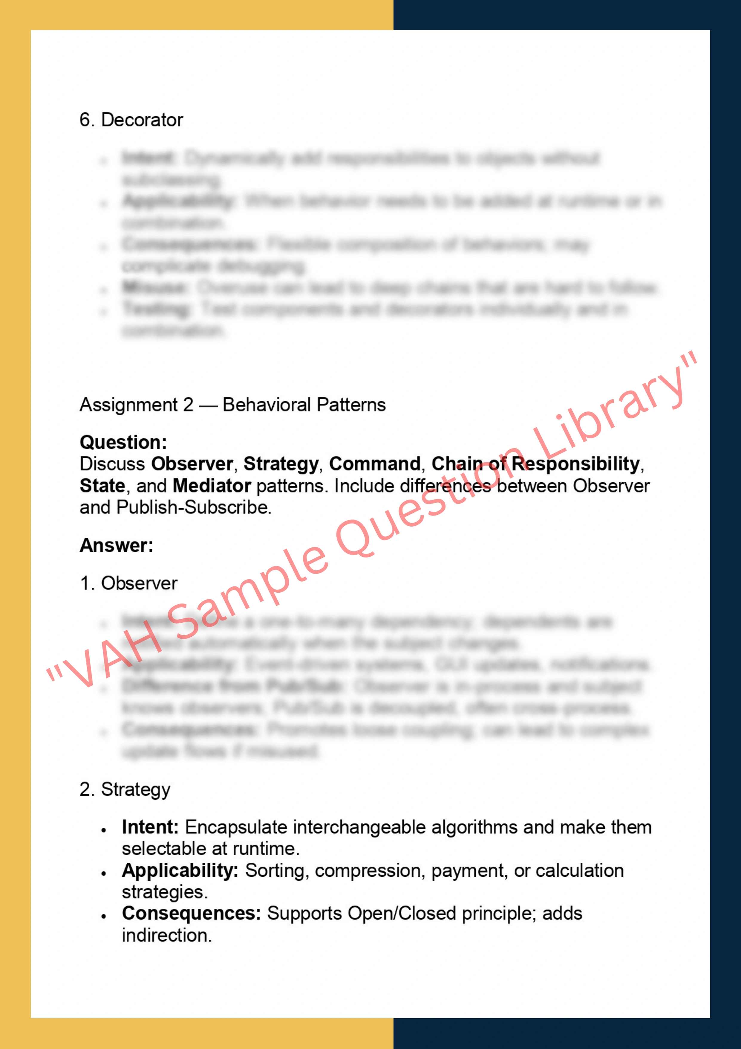 DPSA622 – Design Patterns & Software  Architecture 2