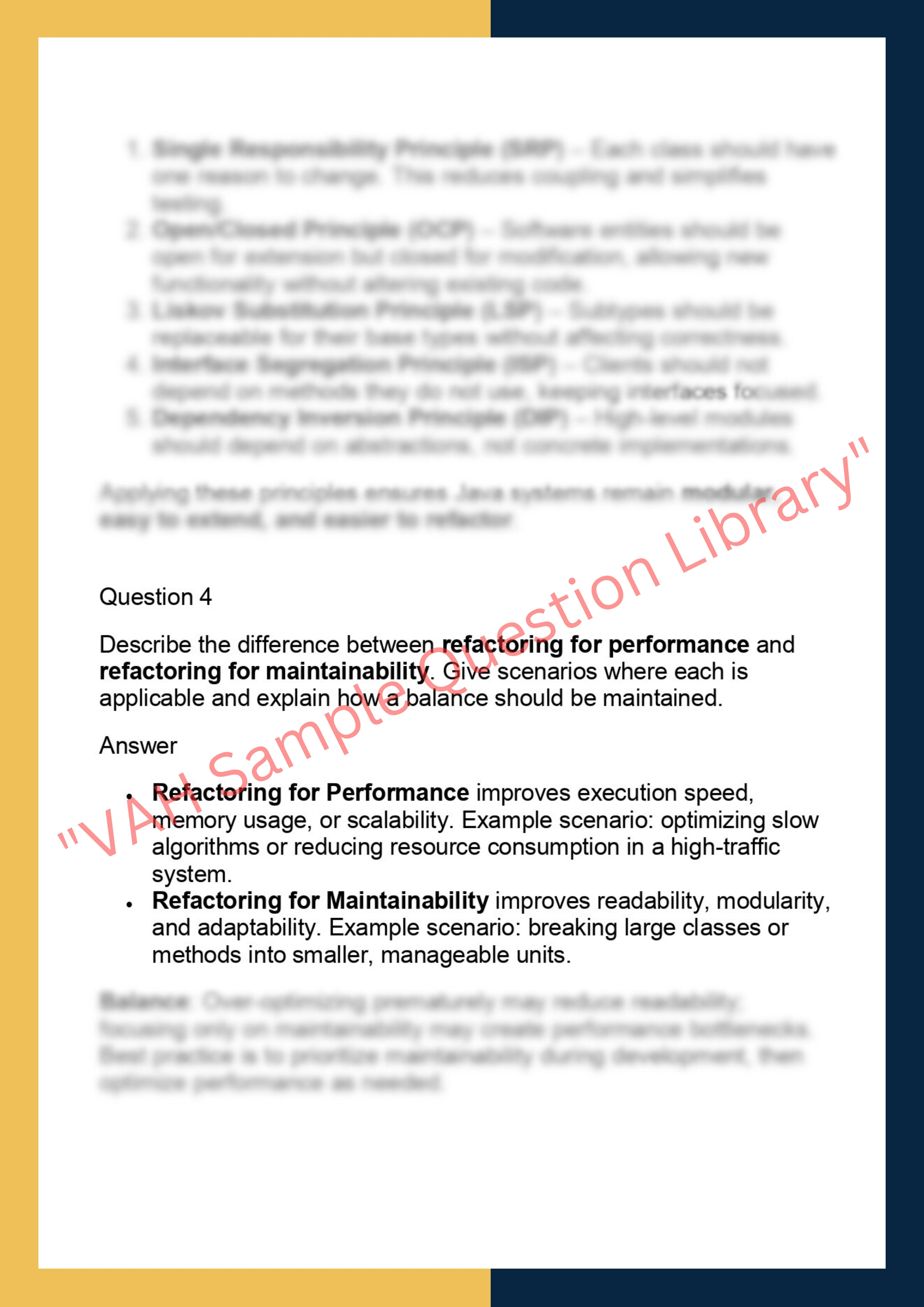 RMJ623 – Refactoring & Maintainable Java  Code 2