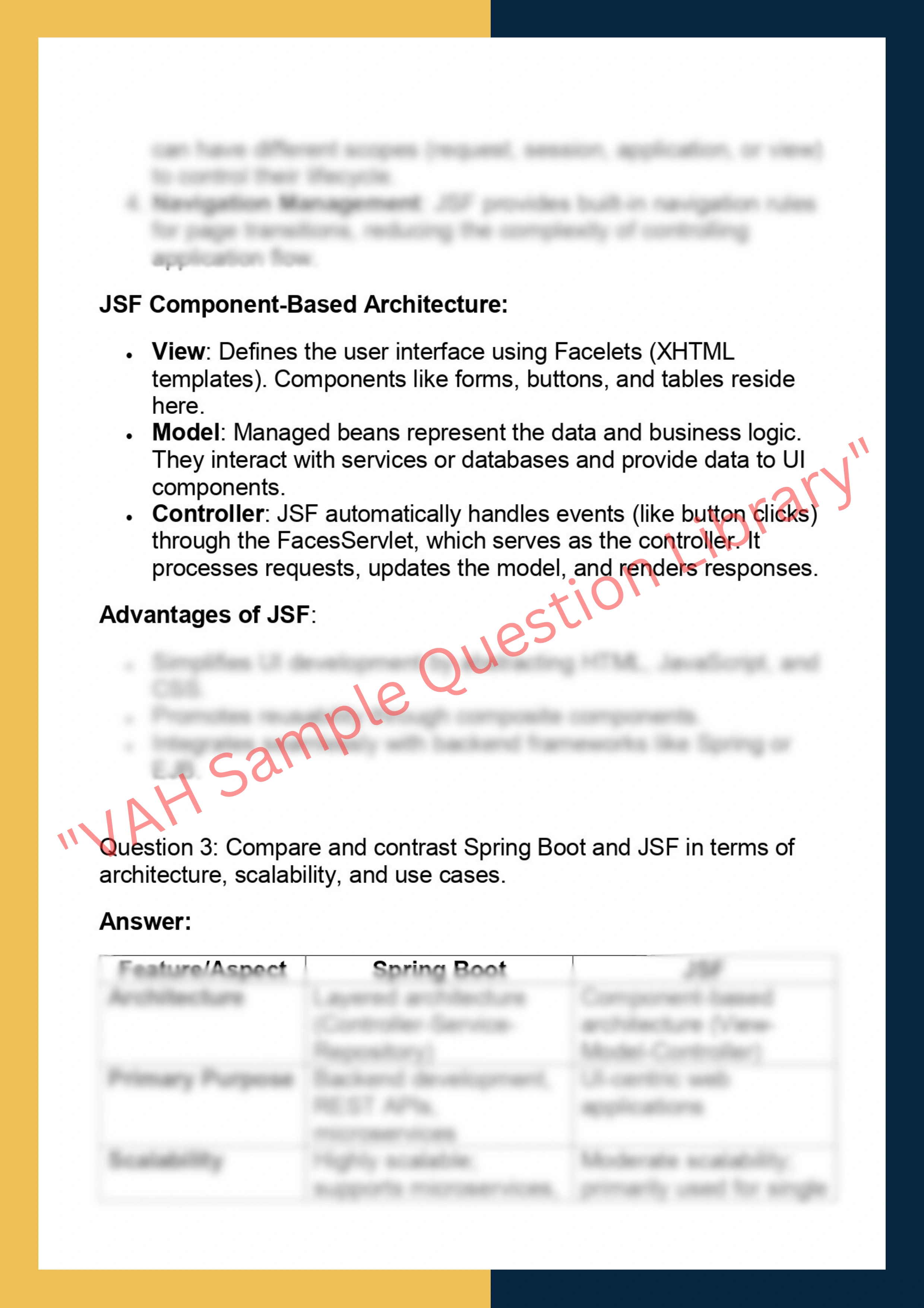 AWF637 – Advanced Web Frameworks (Spring  Boot, JSF) 2