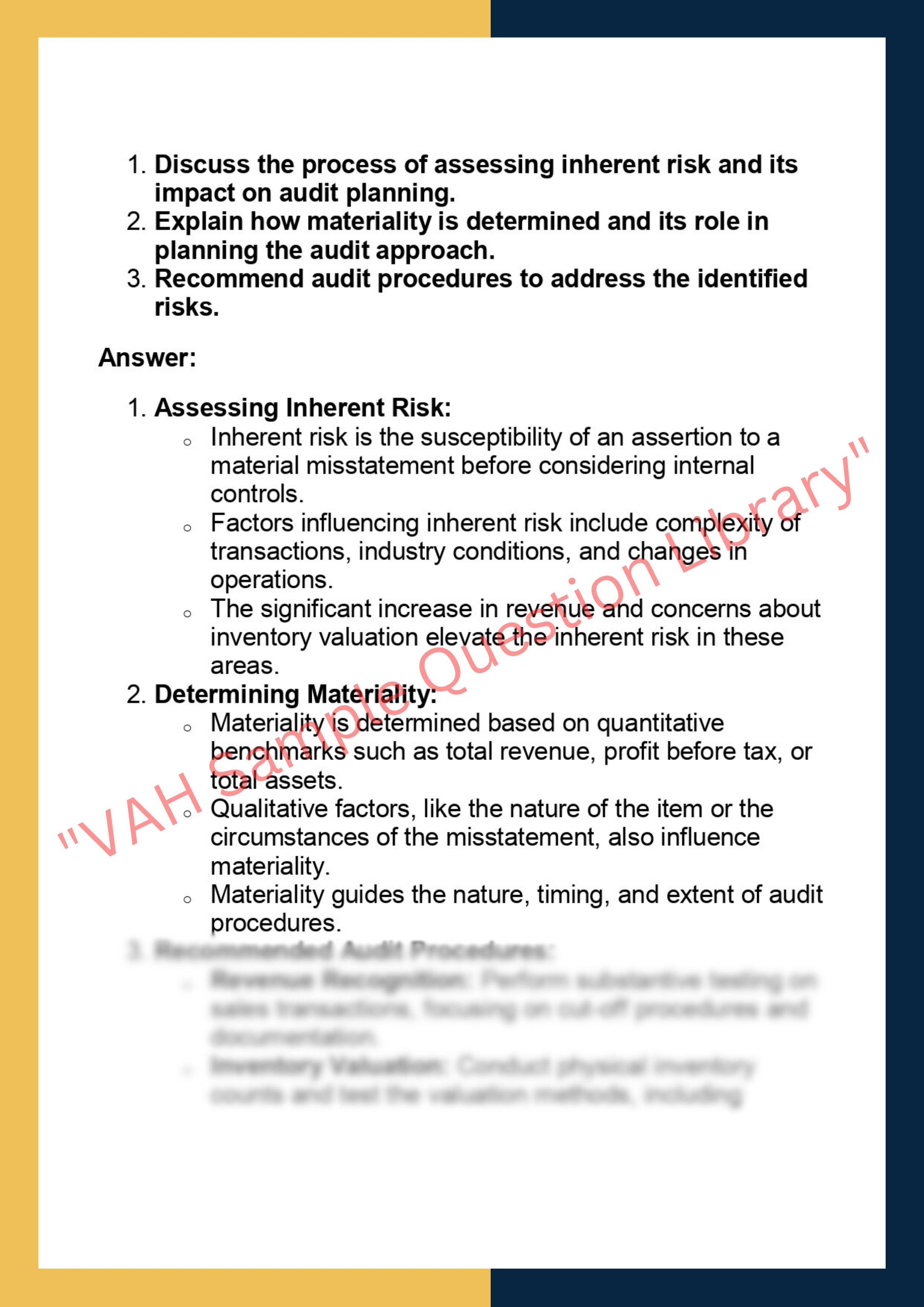 ACCT90014 - Auditing and Assurance Services 2