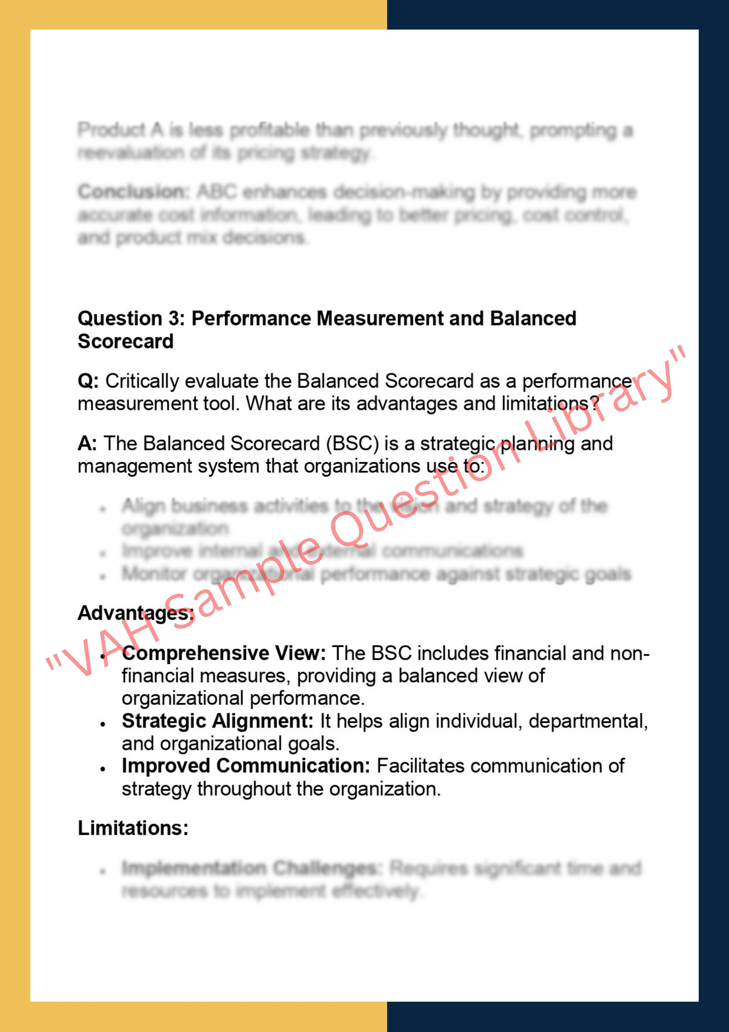 ACCT4440 -  Management Accounting- Issues  and Perspectives 2