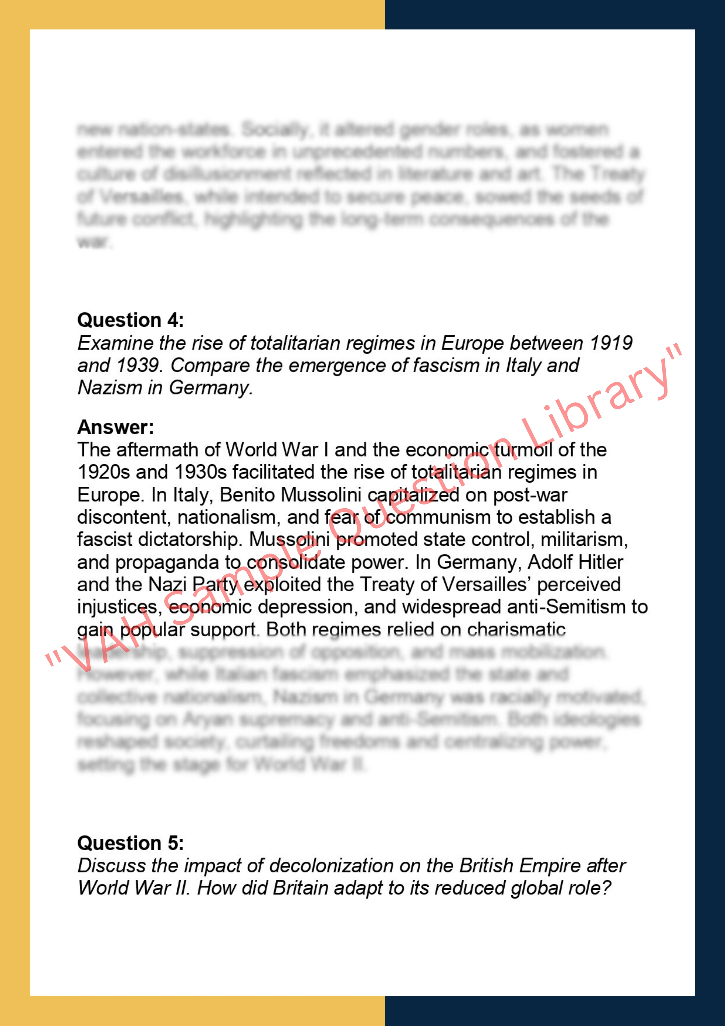 HIS201 –  Modern History 2