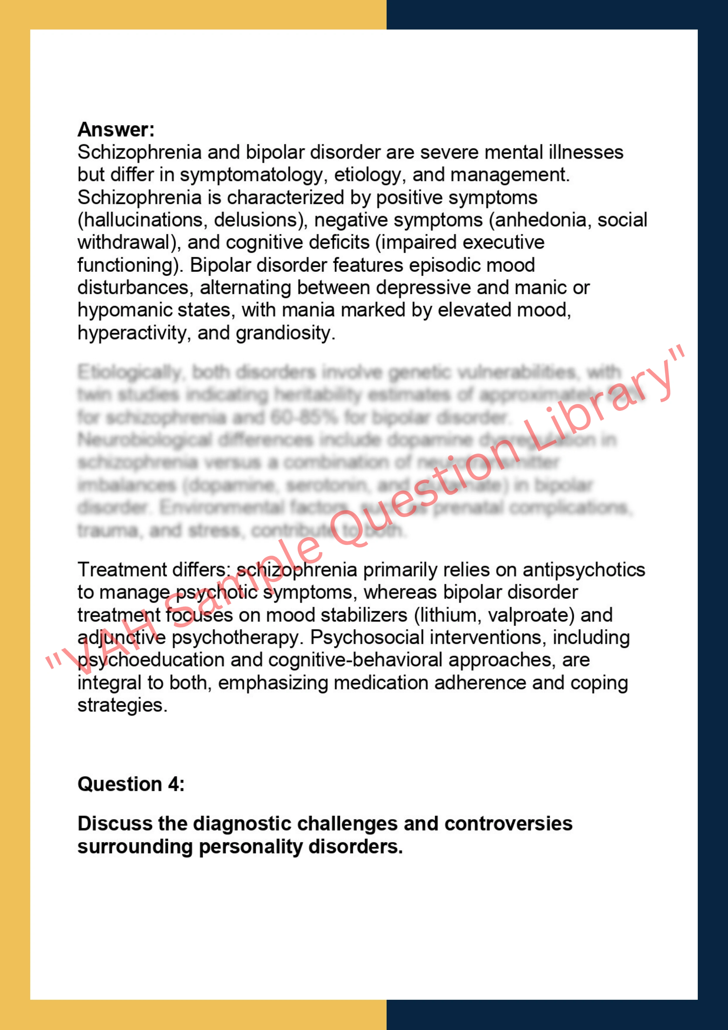 PSY301 –  Abnormal Psychology 2
