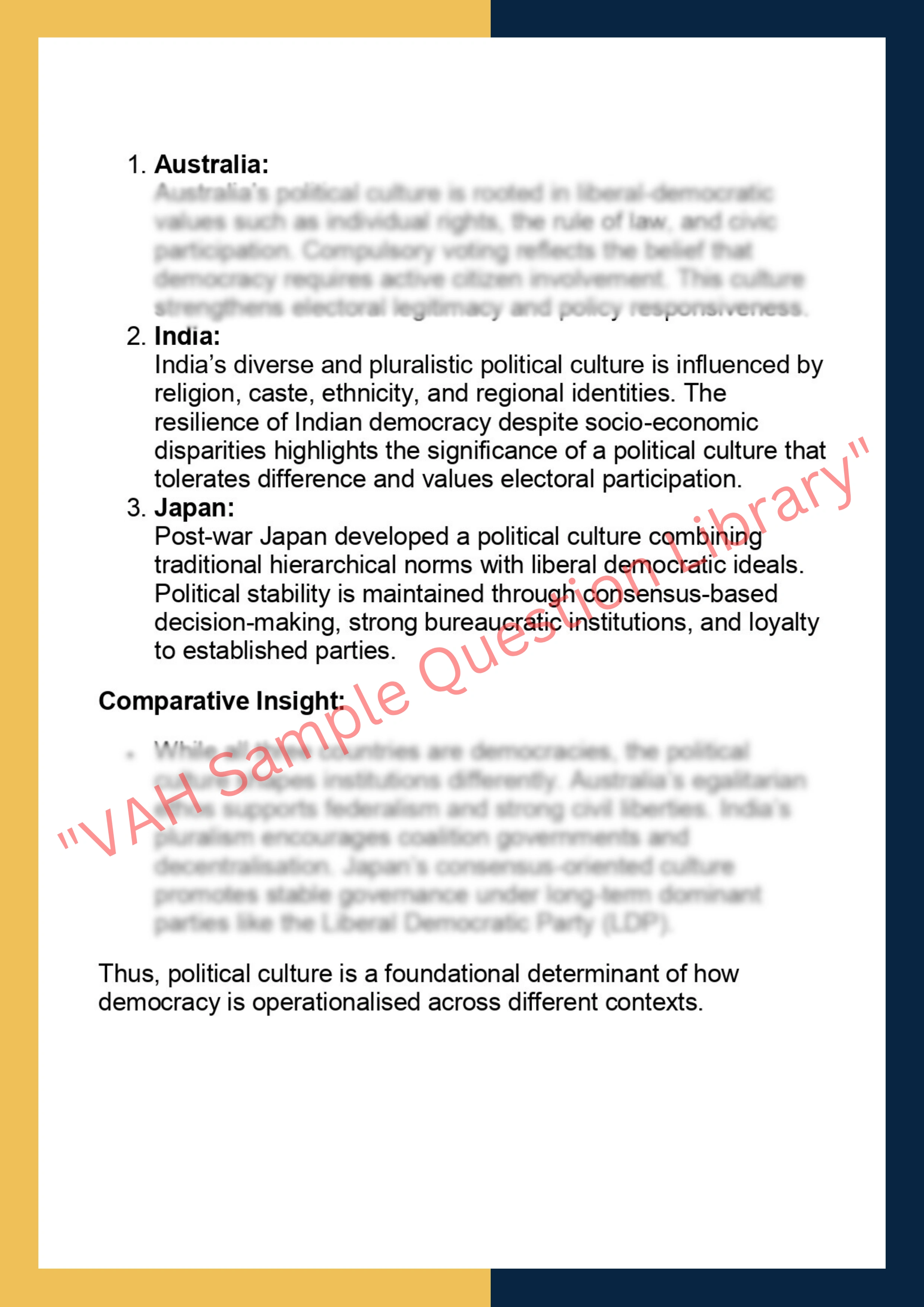 POL201 –  Comparative Politics 2