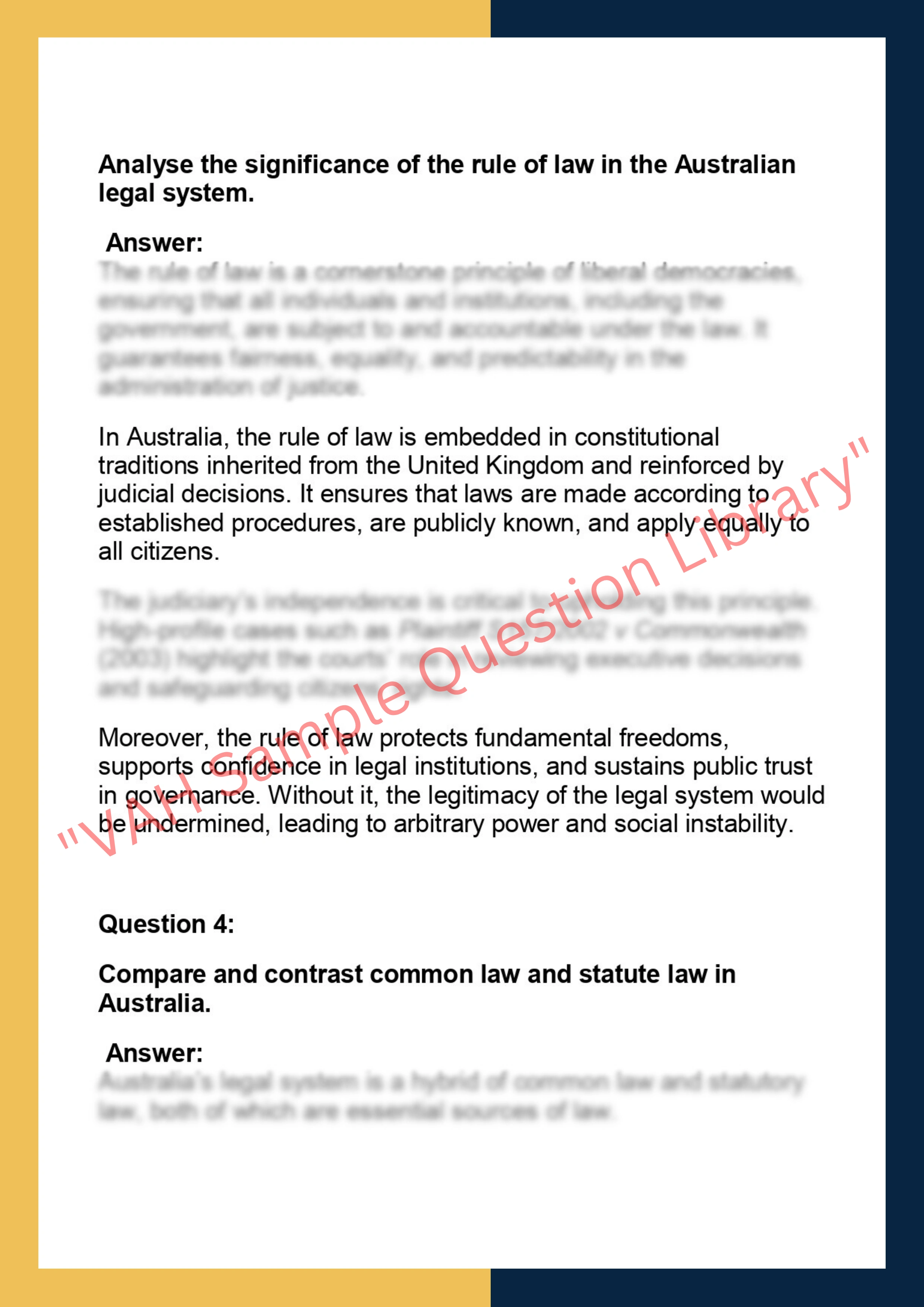 LAW101 – Introduction to Law Assignment 2