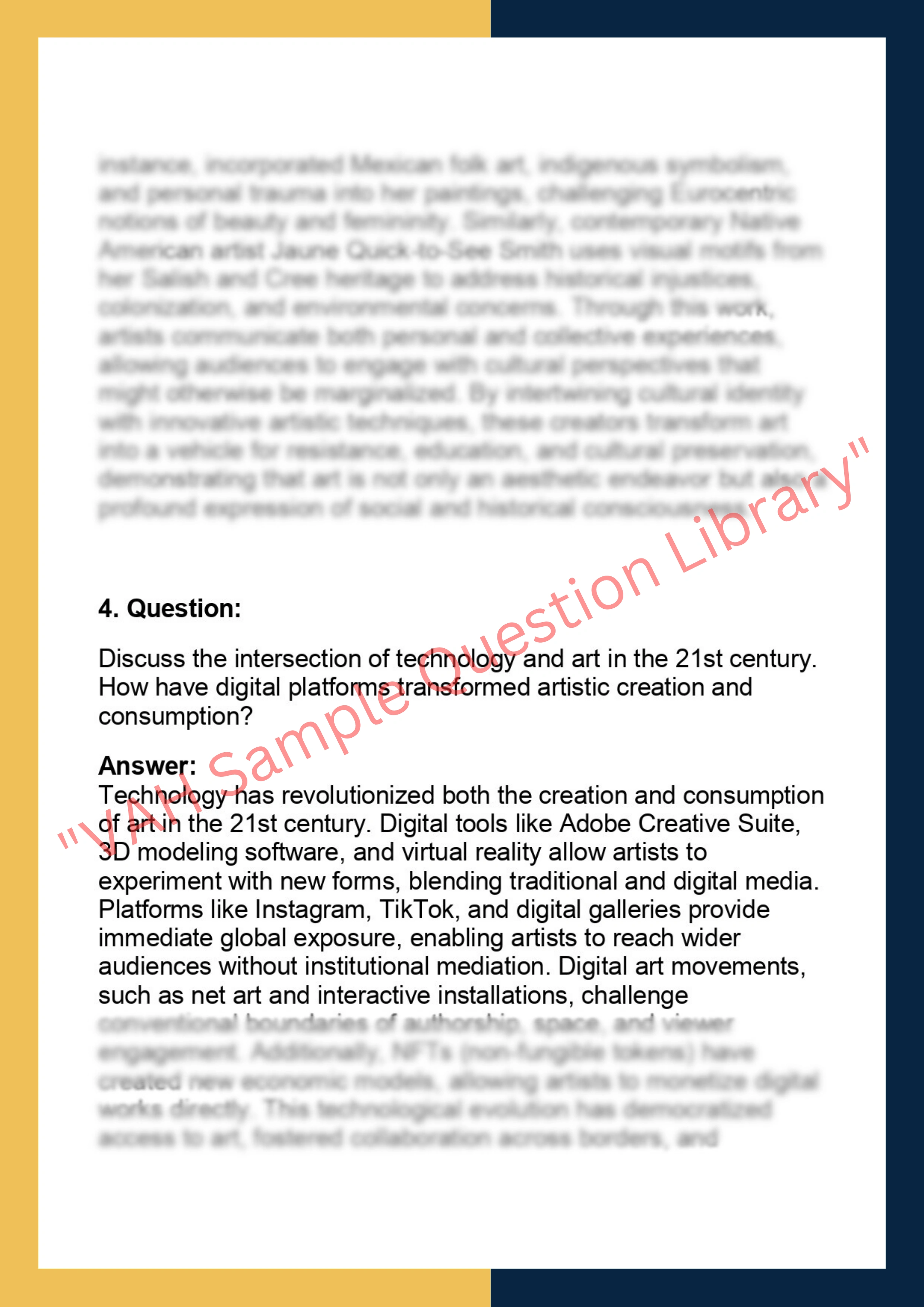 ART101 – Art and  Society 2