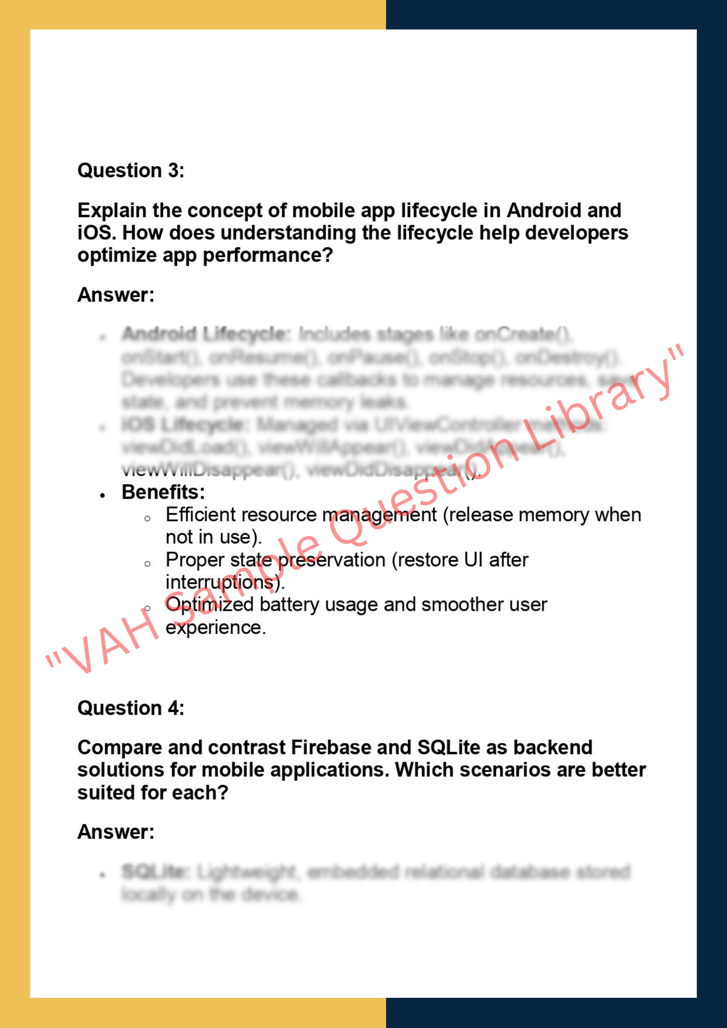 CS205 – Mobile Application Development 2
