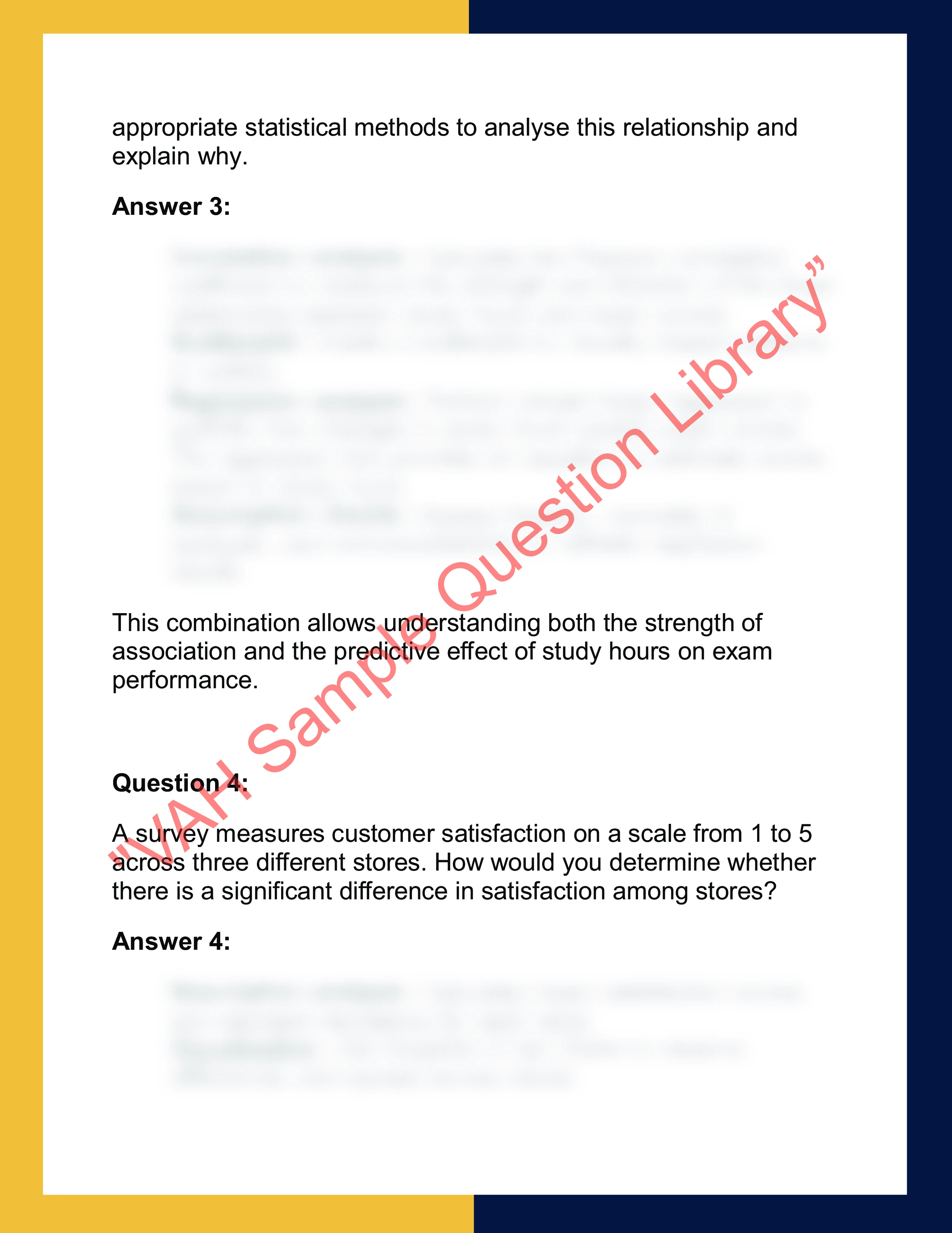 STAT5002 – Introduction to Statistical  Methods 2