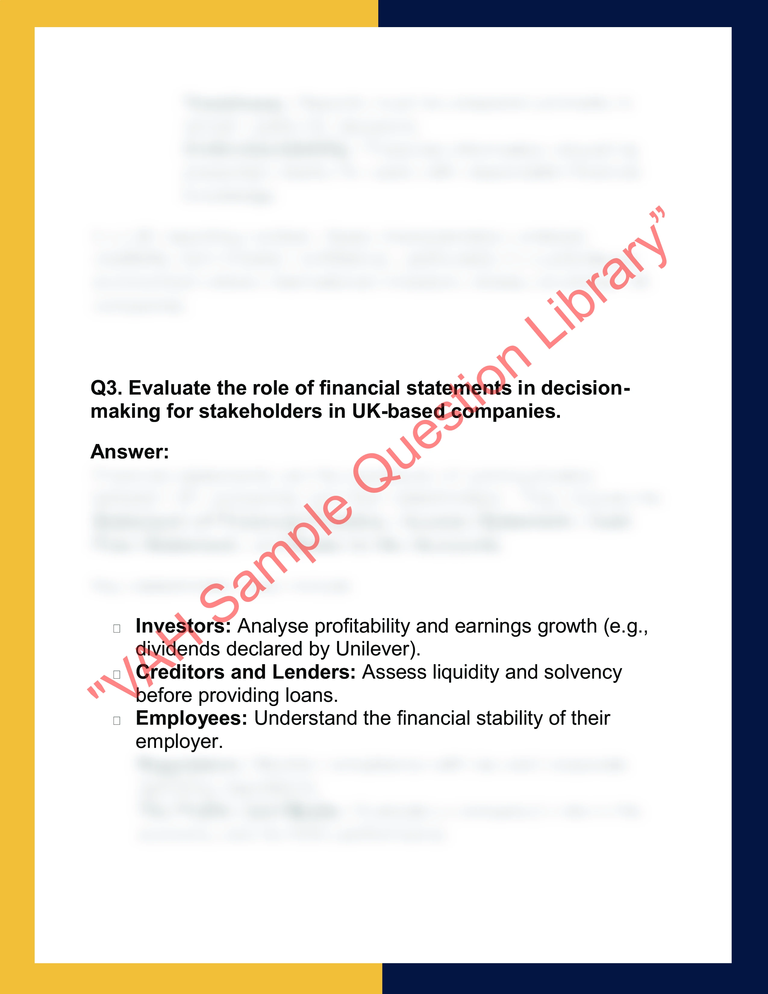 ACC101 – Financial Accounting  Report 2