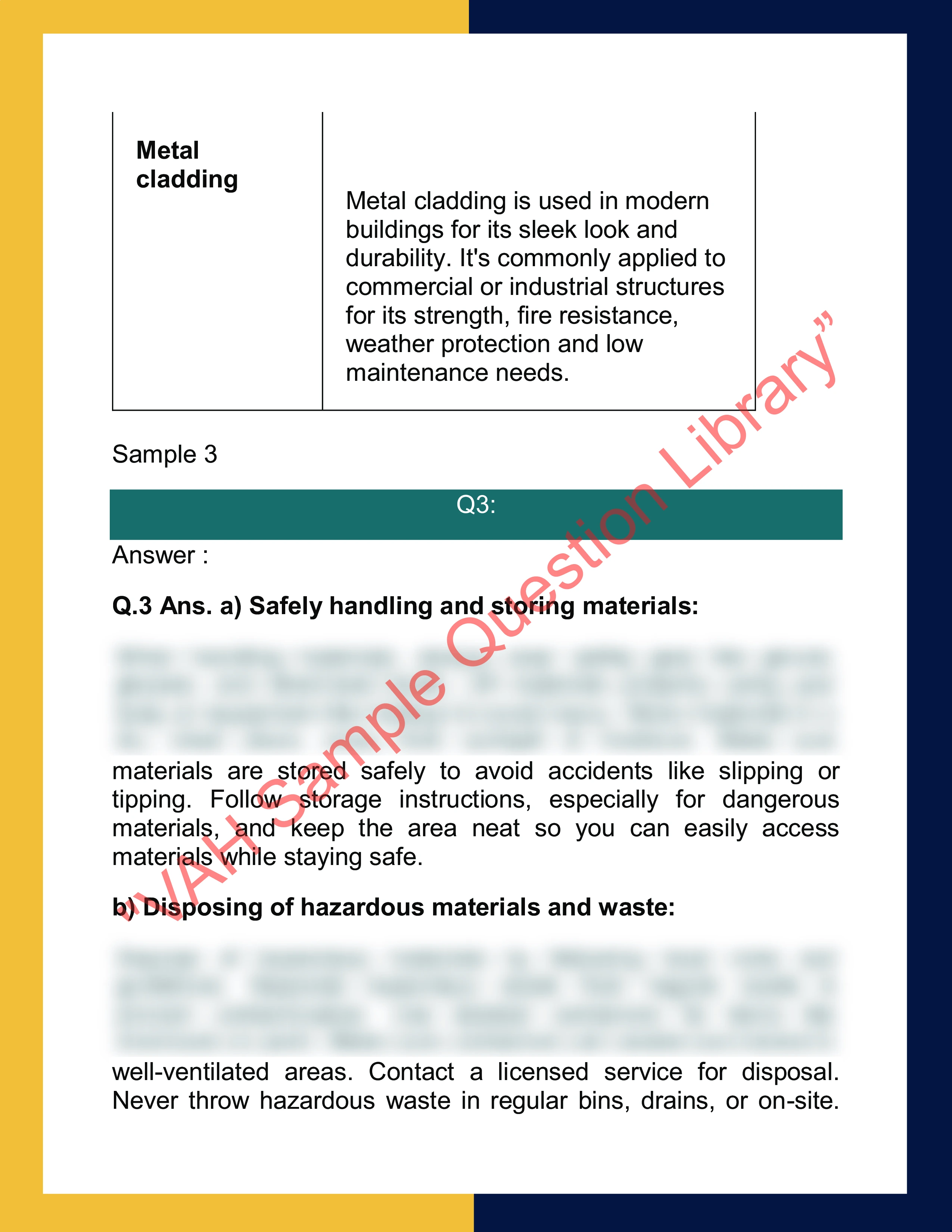 Assignment sample solution of CPCCCA3017 - Install exterior cladding 2