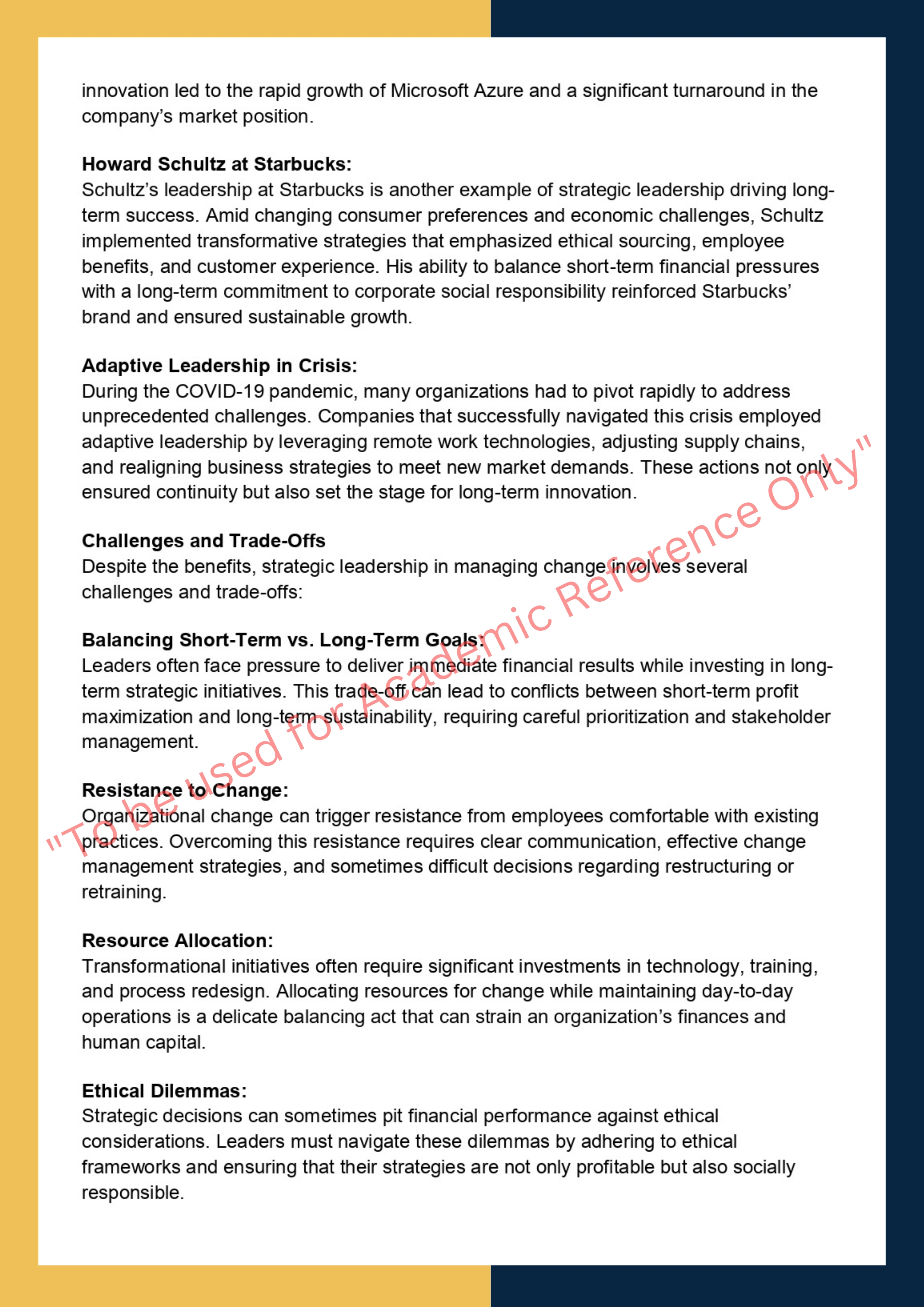Assignment Sample Of Subject -MBA5010 Strategic Leadership 3