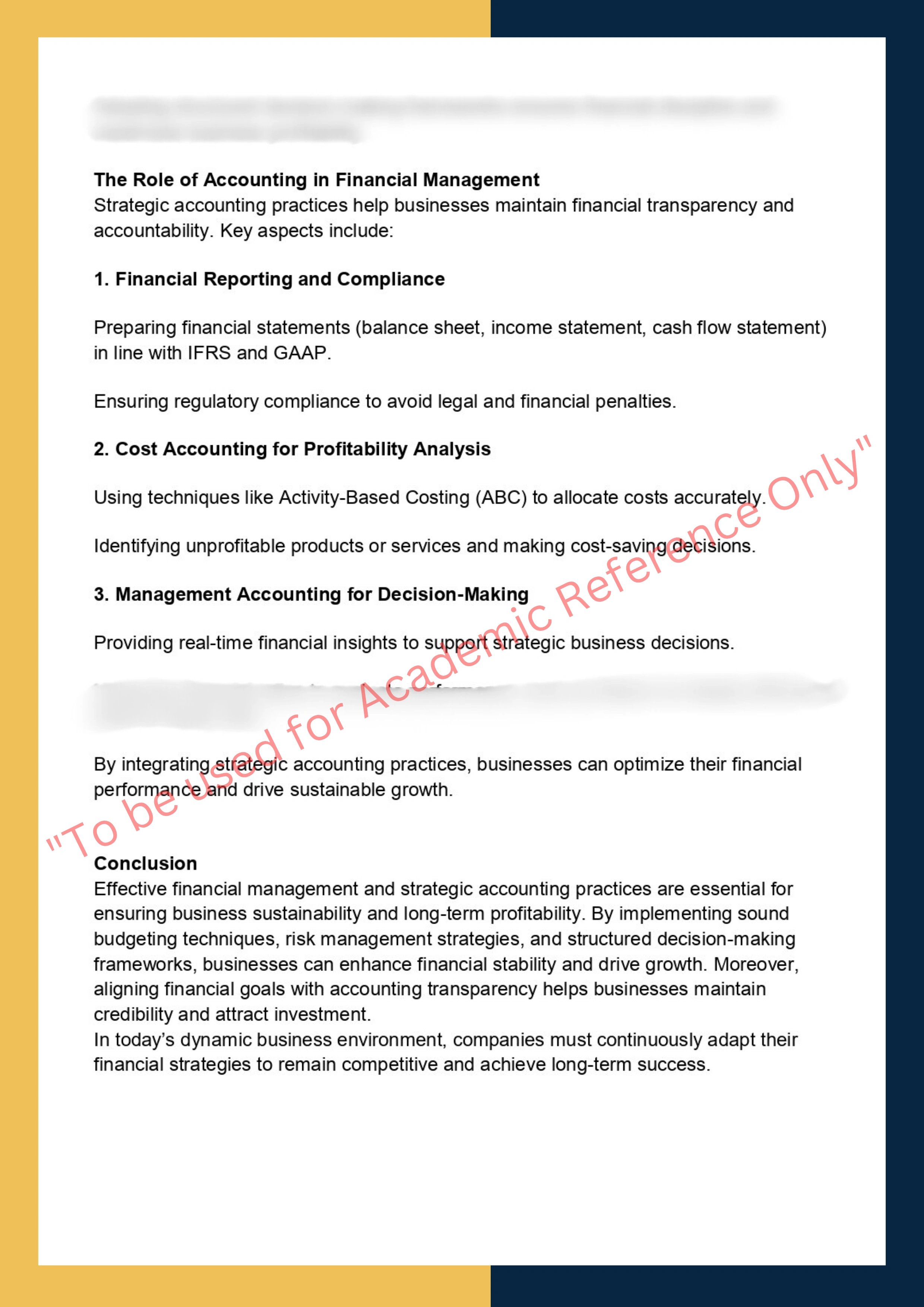 Assignment Sample Of Subject -BUSN7002 Managing Finance and Accounting 3