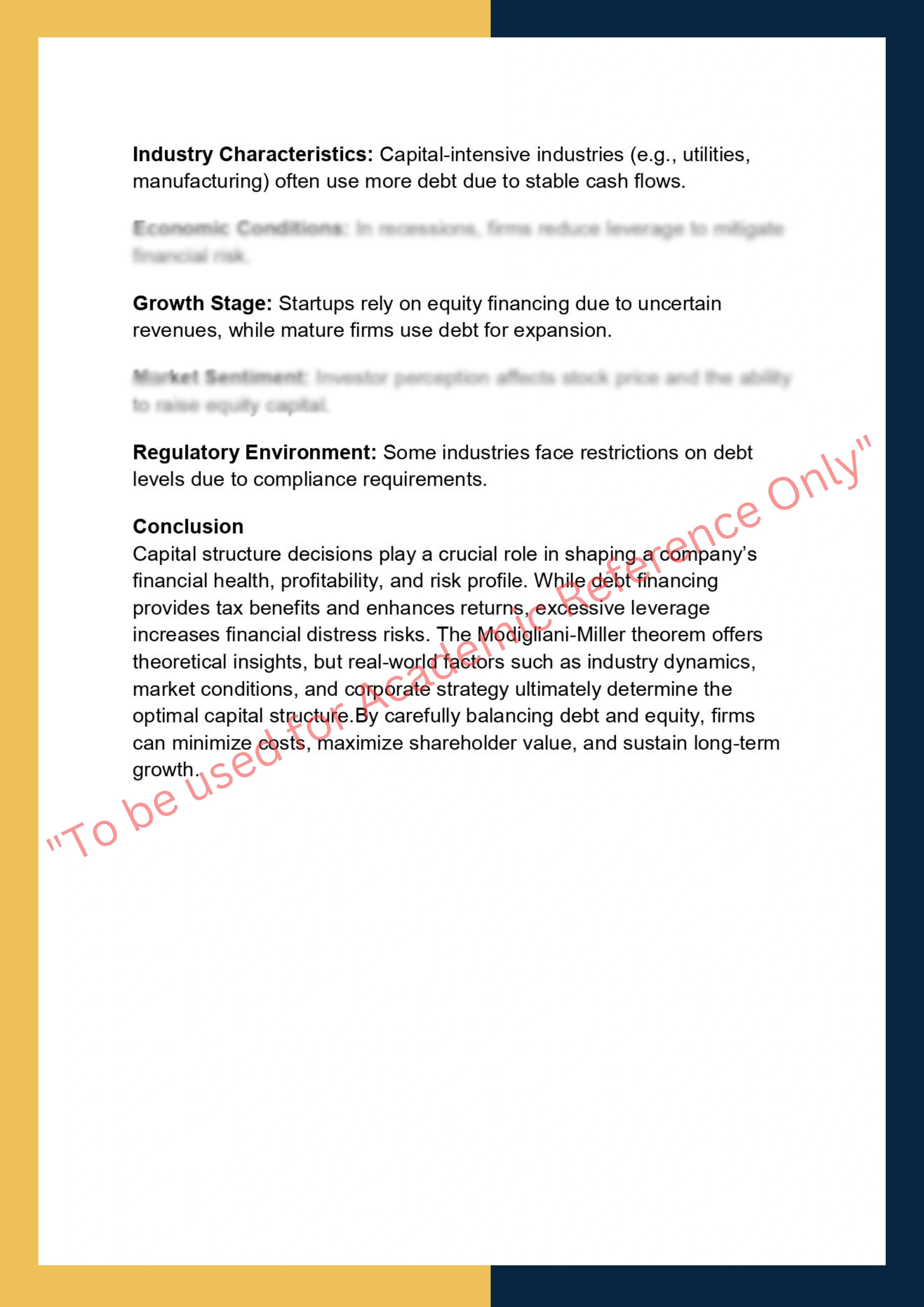 Assignment Sample Of Subject -FINC6001 Corporate finance 3