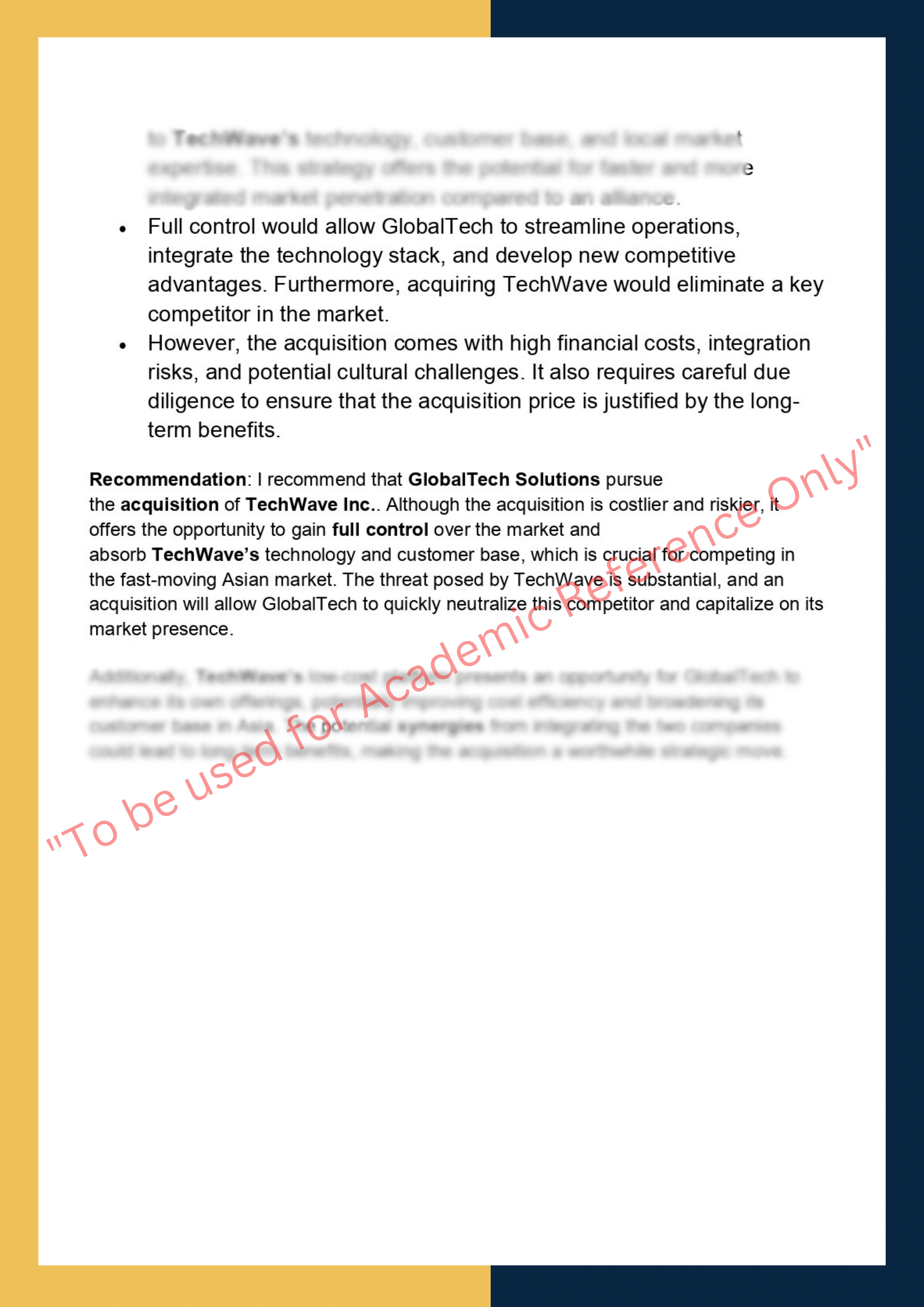 Assignment Sample Of Subject -MGT5121 Business Strategy 3