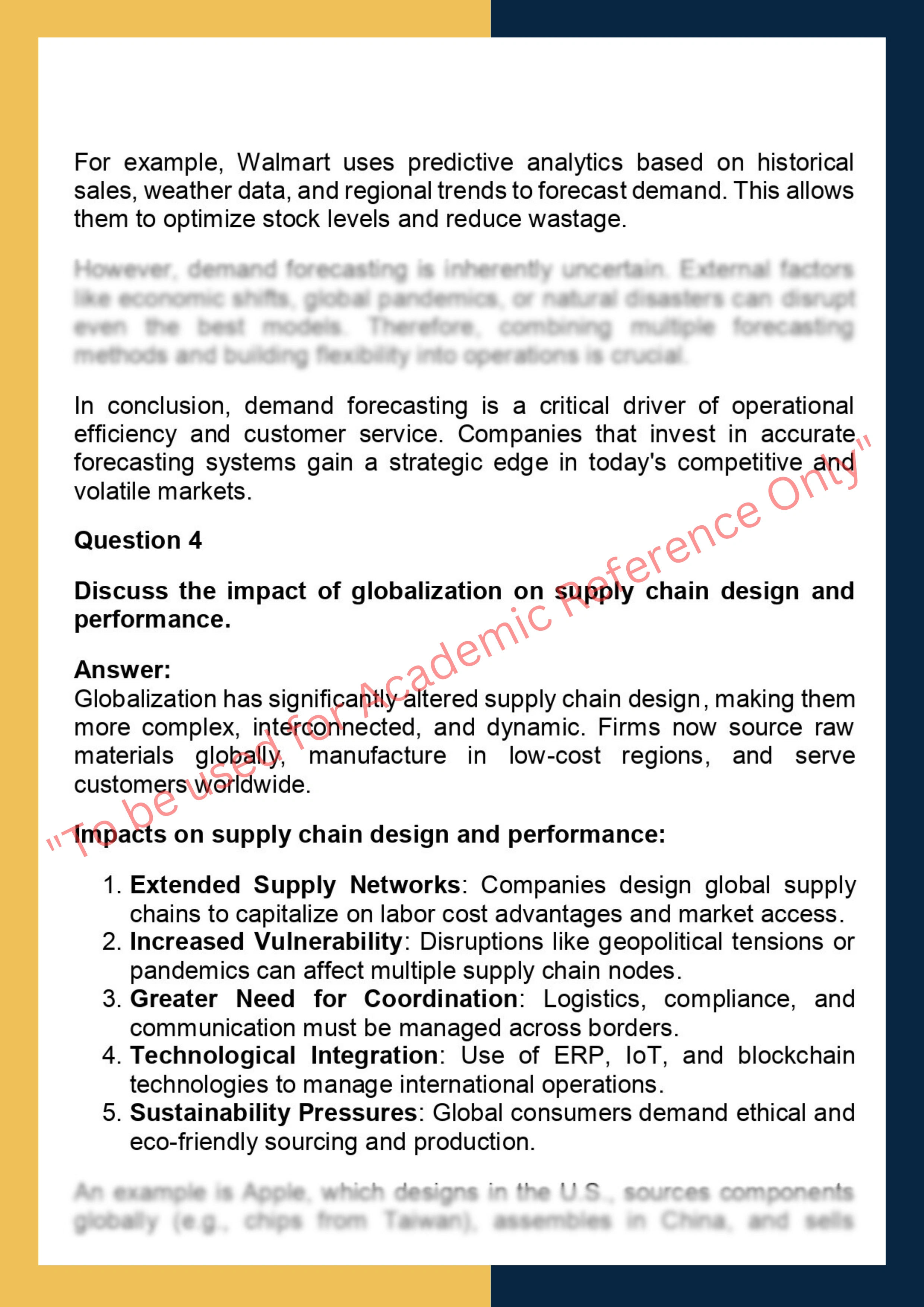OPSM6010– Operations and Supply Chain  Management 3