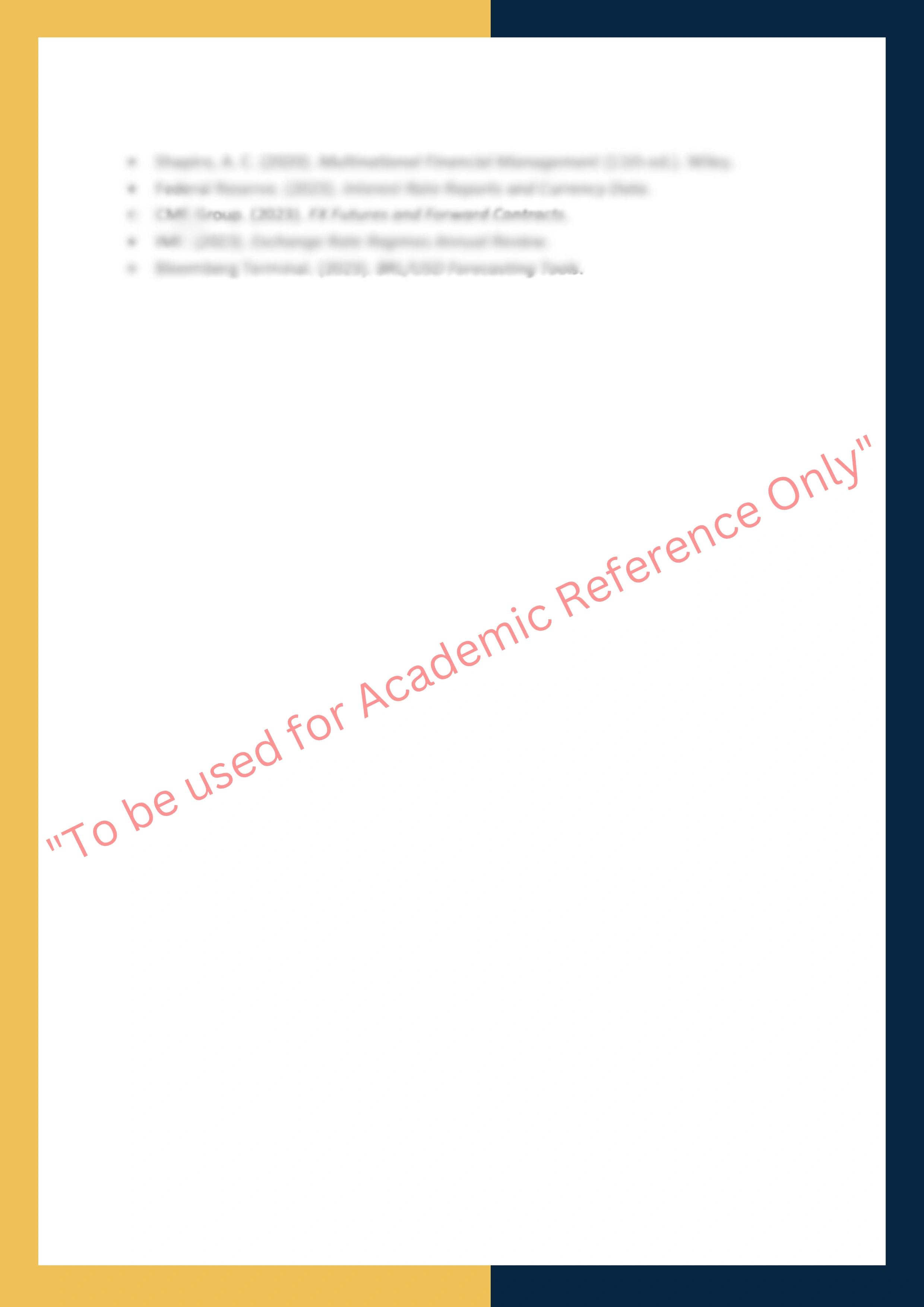 FINC6002: International  Finance  Assignment Type: Case Study 3