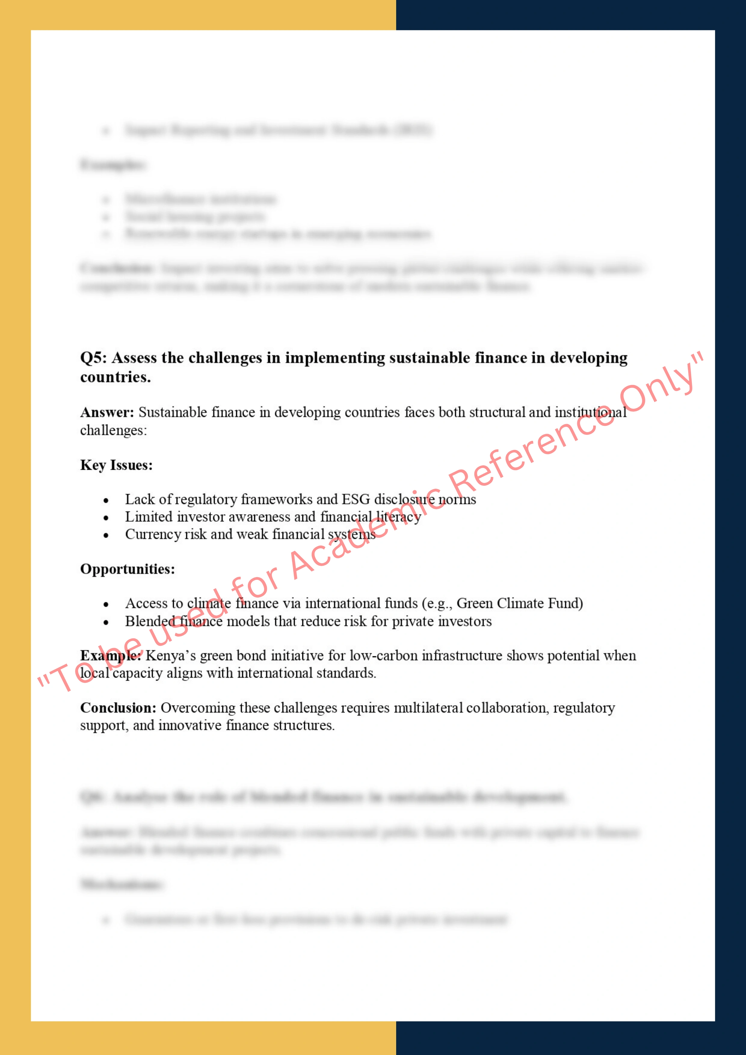FINC6008- Sustainable Finance & Impact Investing 3