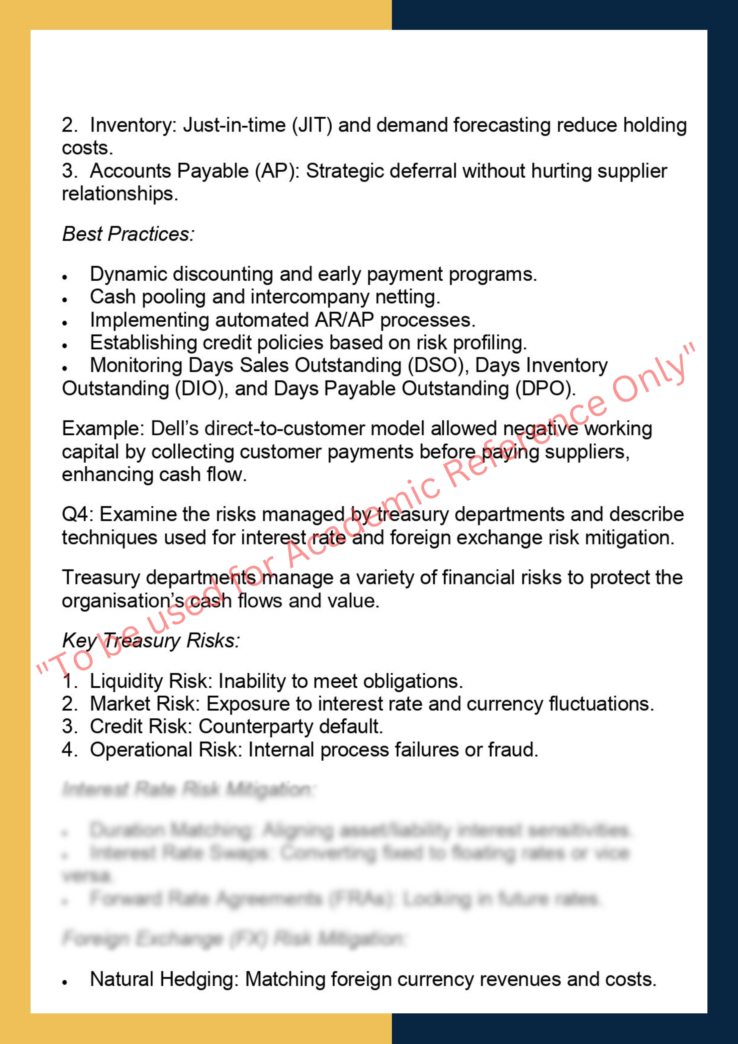 FINC6015 – Treasury & Cash Management 3
