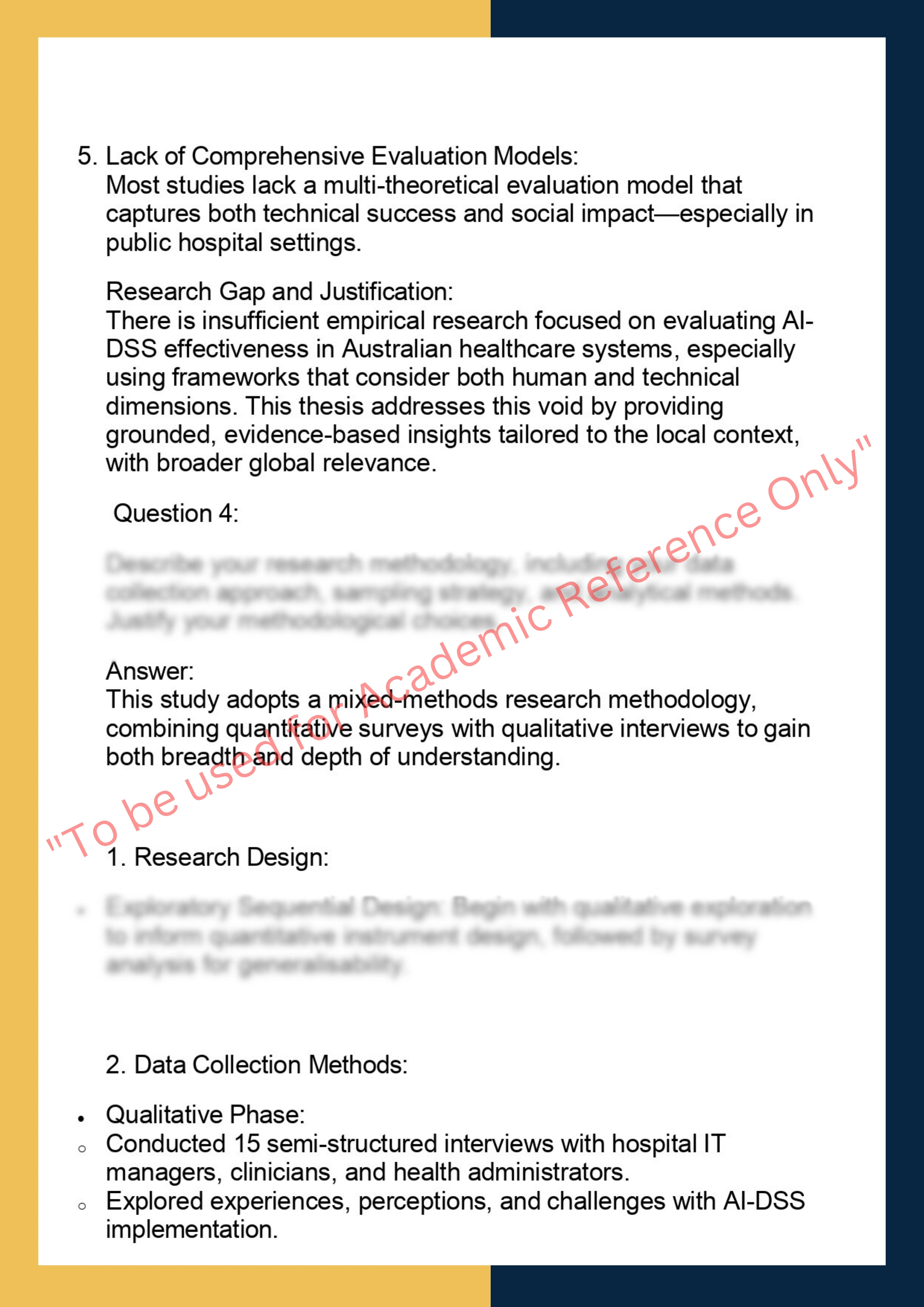 ISYS7000– Information Systems Thesis 3