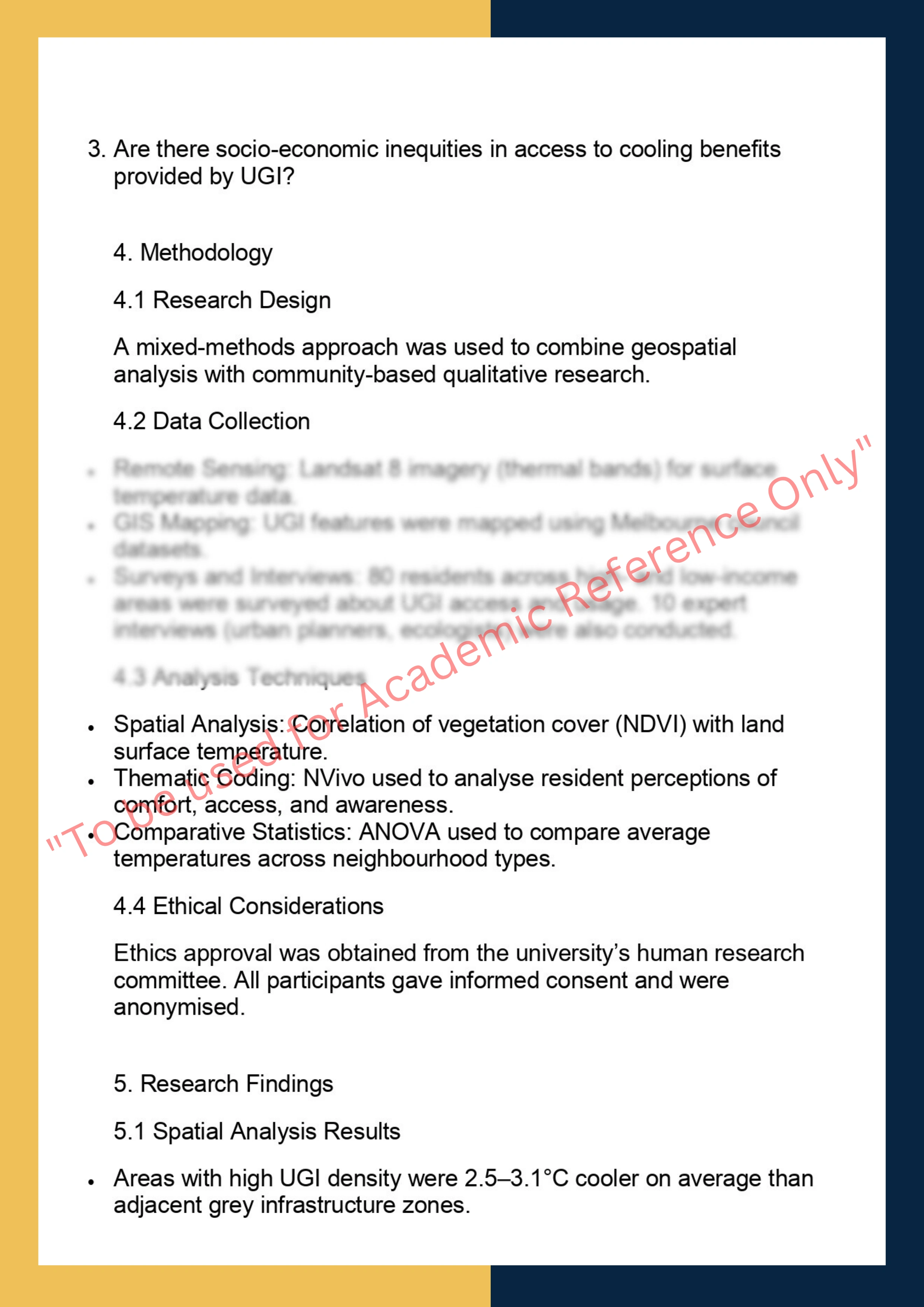SUST7001:  Sustainability Research Thesis 4