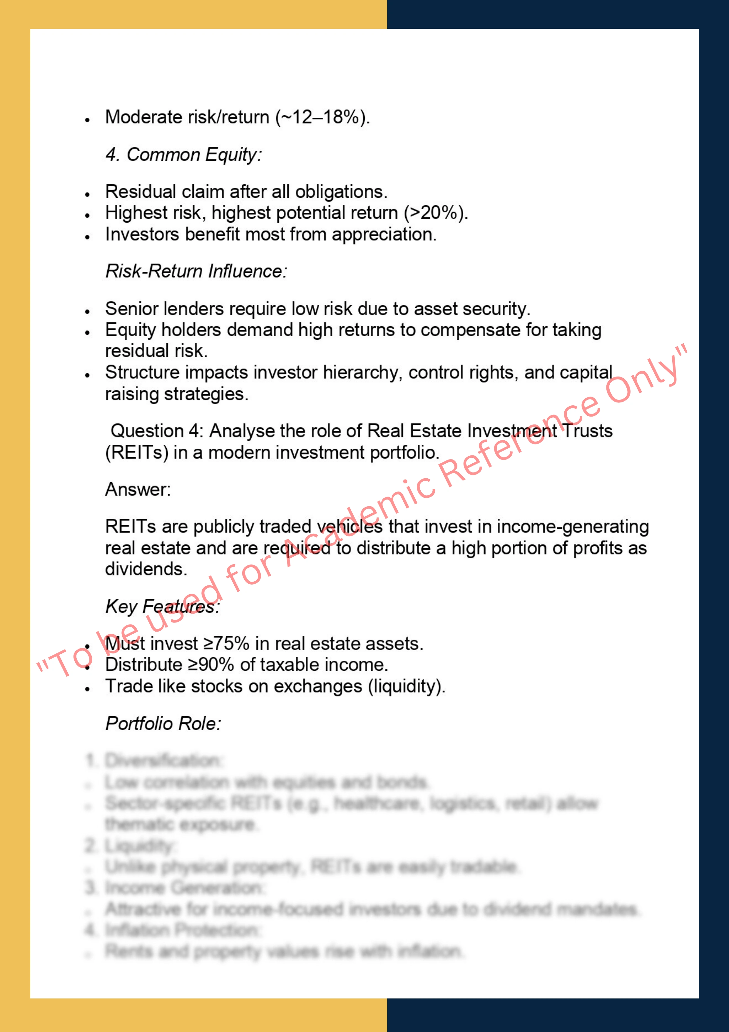 FINC6017 –  Real Estate Finance &  Investment 3