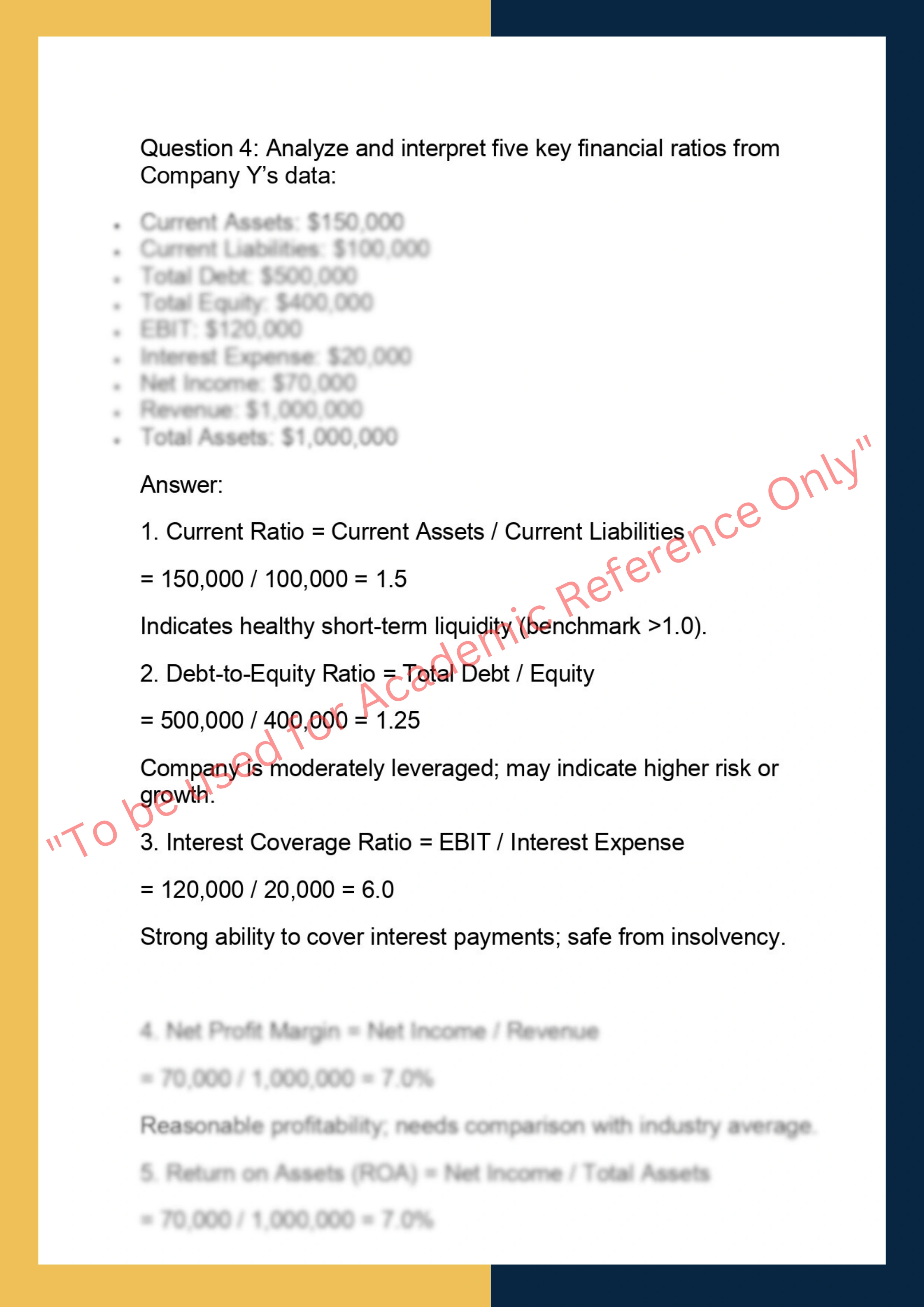FINC6019 – Financial Statement Analysis &  Reporting 3