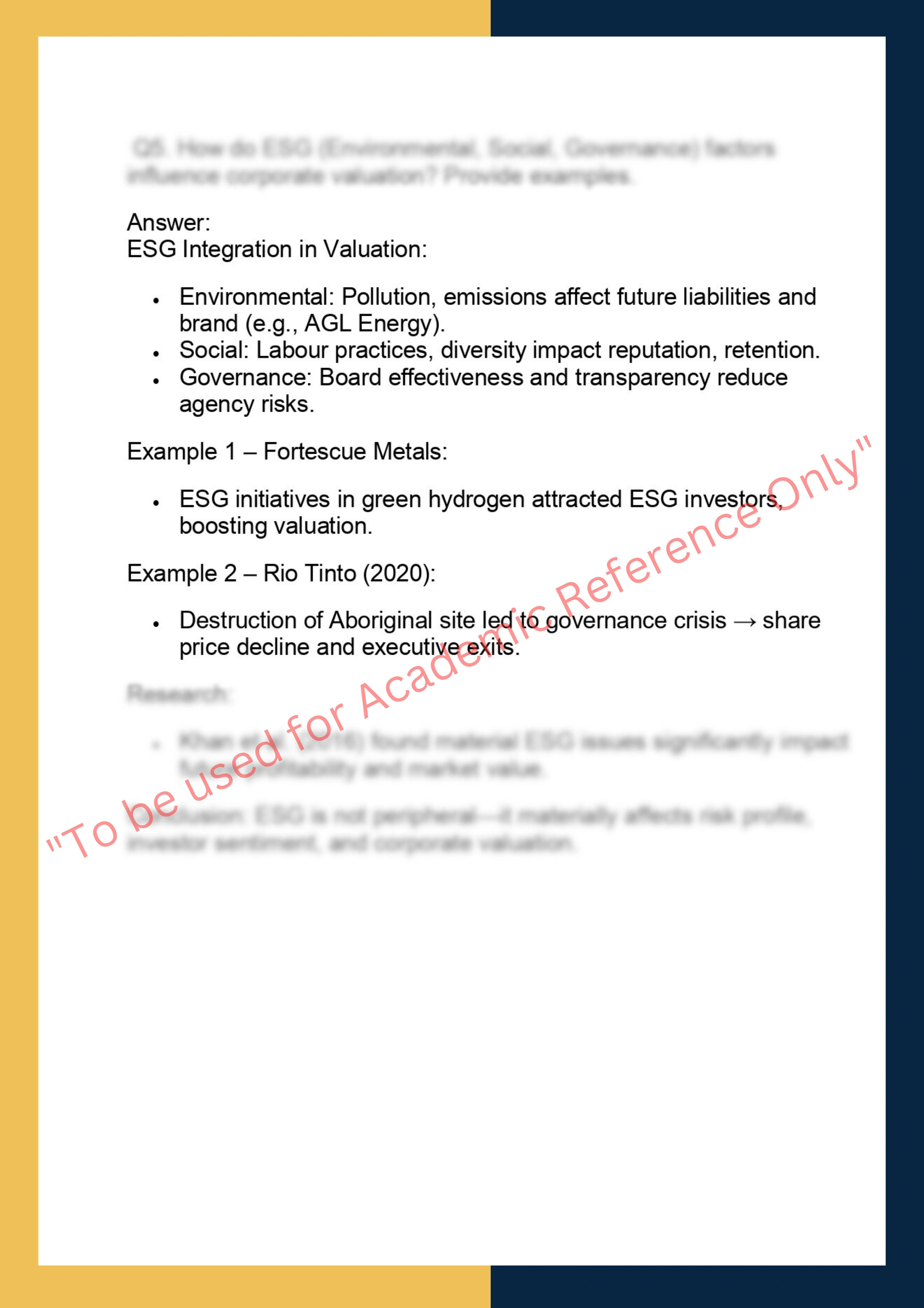 FINC6022 – Applied Corporate Valuation 3