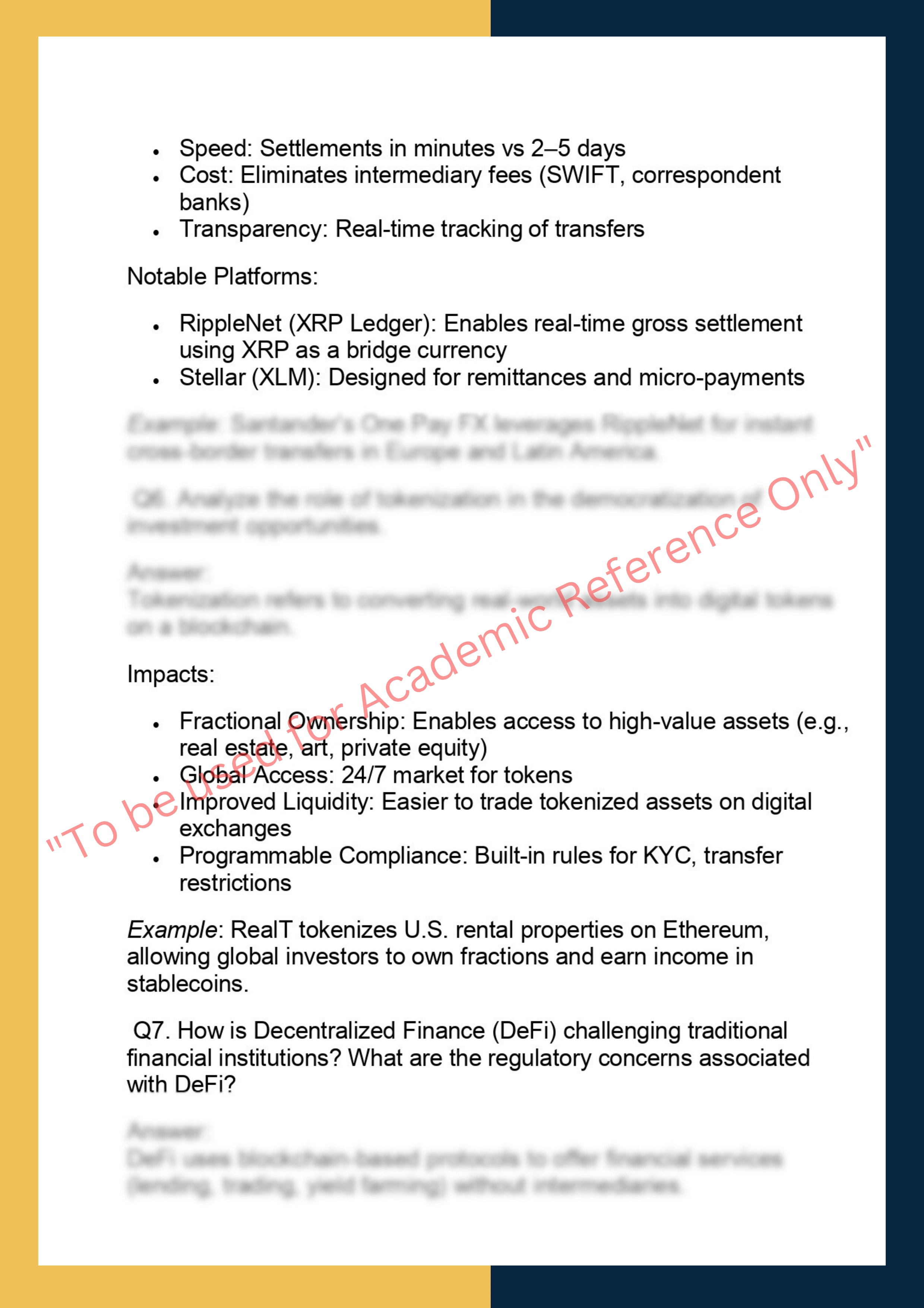 FINC6023 – Blockchain Applications in  Financial Services 3