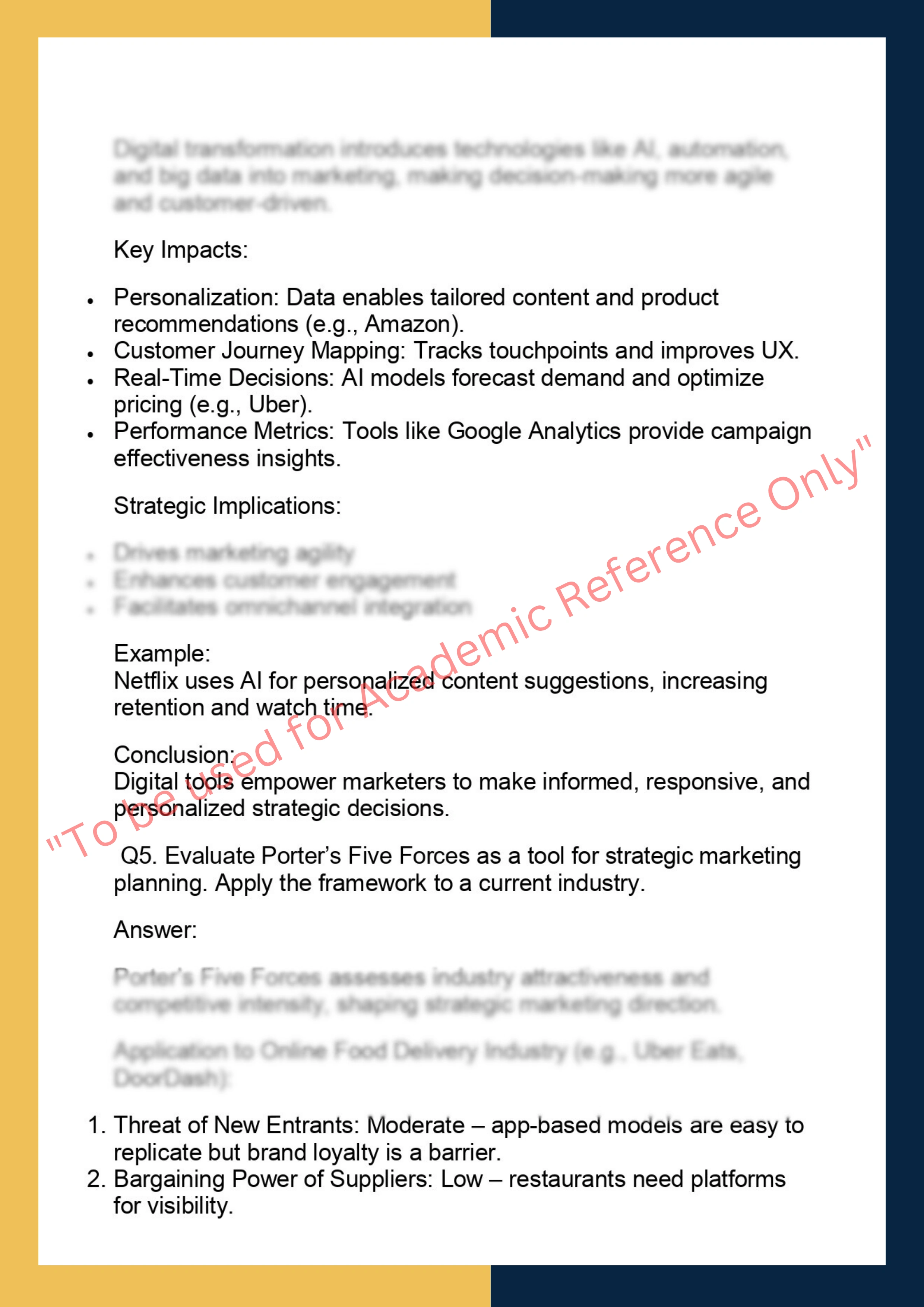 MKTG6003 -  Strategic Marketing 3