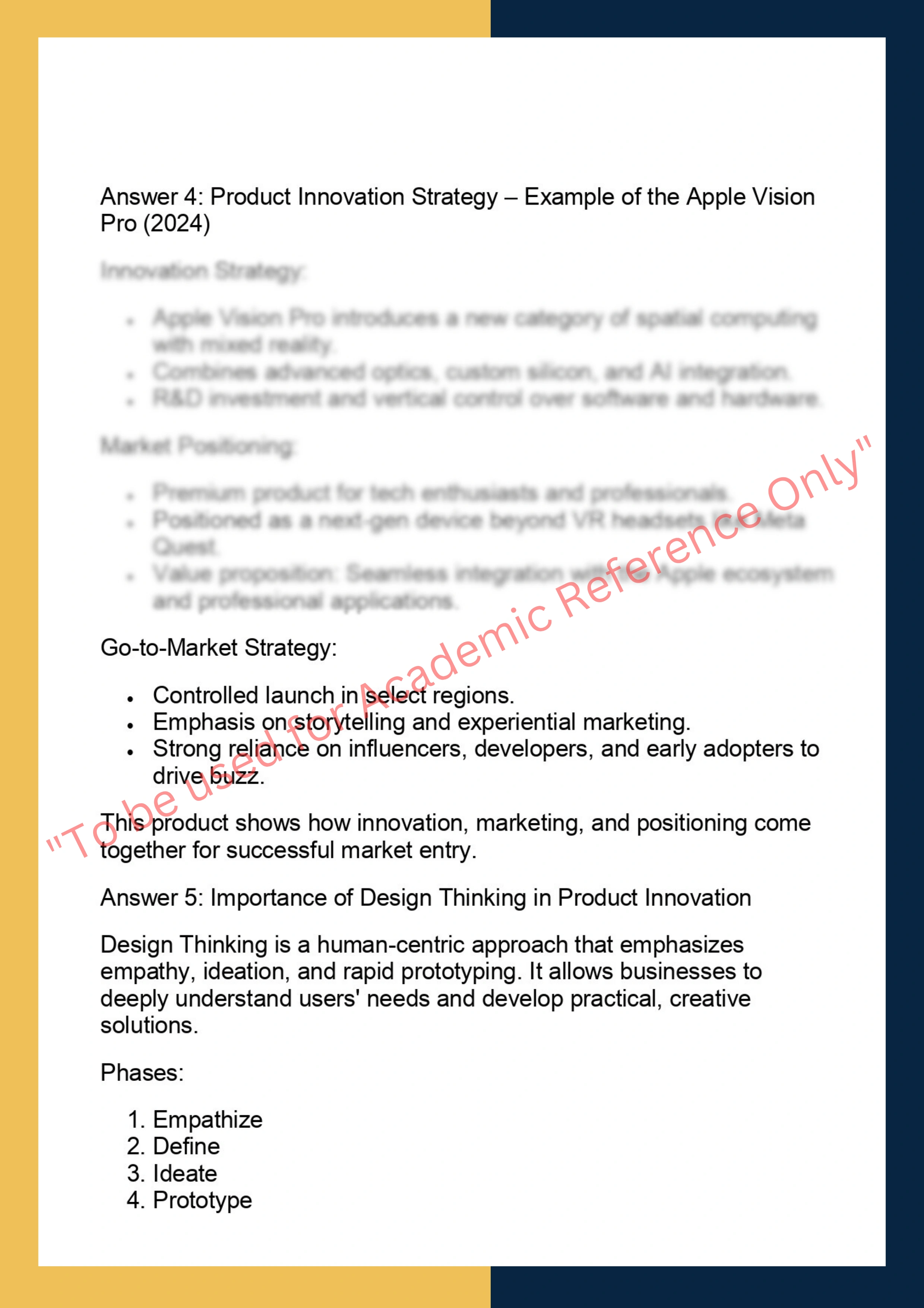 MKTG6011 - Product Innovation and Marketing  Strategy 3