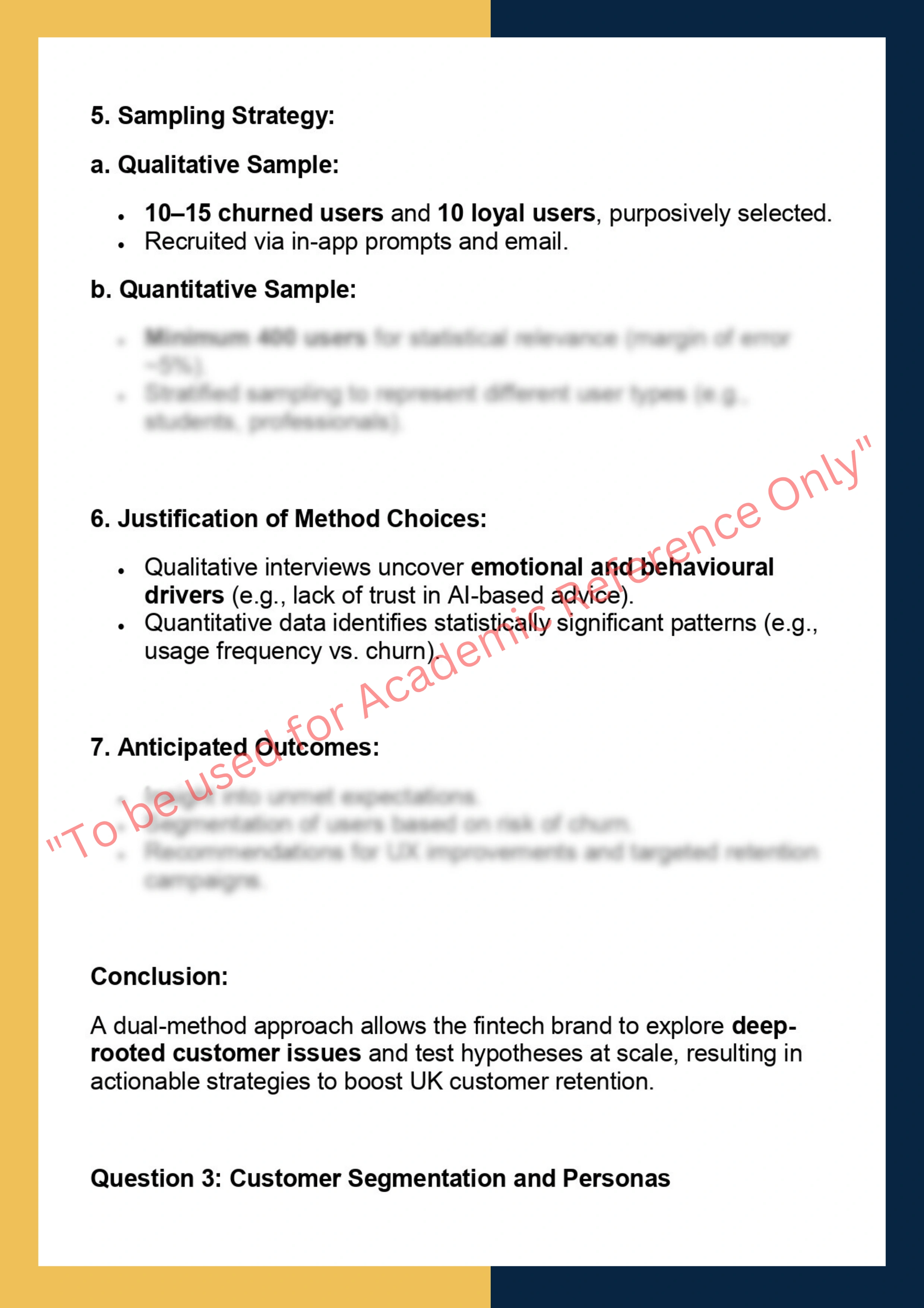 MK7003 Subject Title: Customer Insights and  Research 3