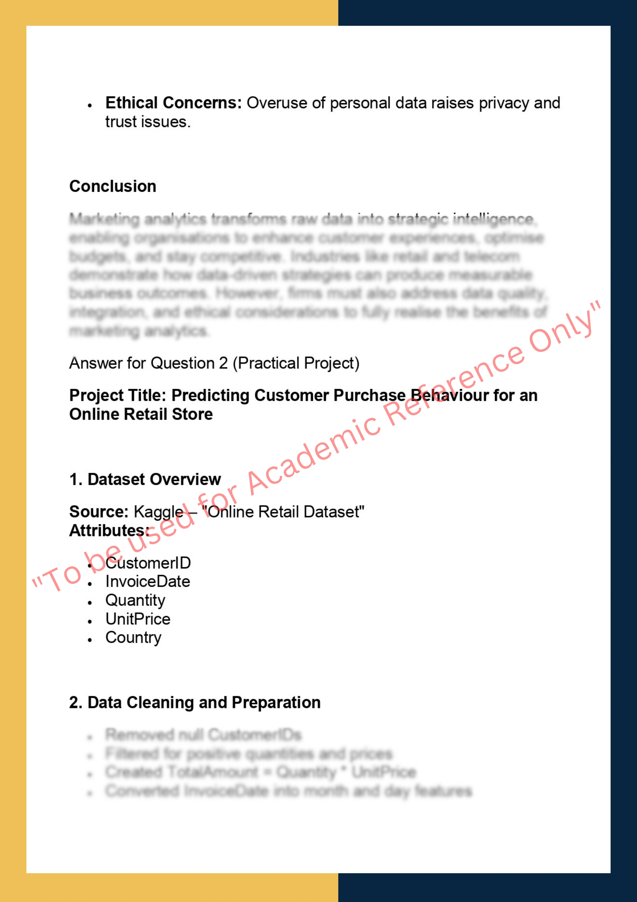 MK7007 –  Marketing Analytics 3